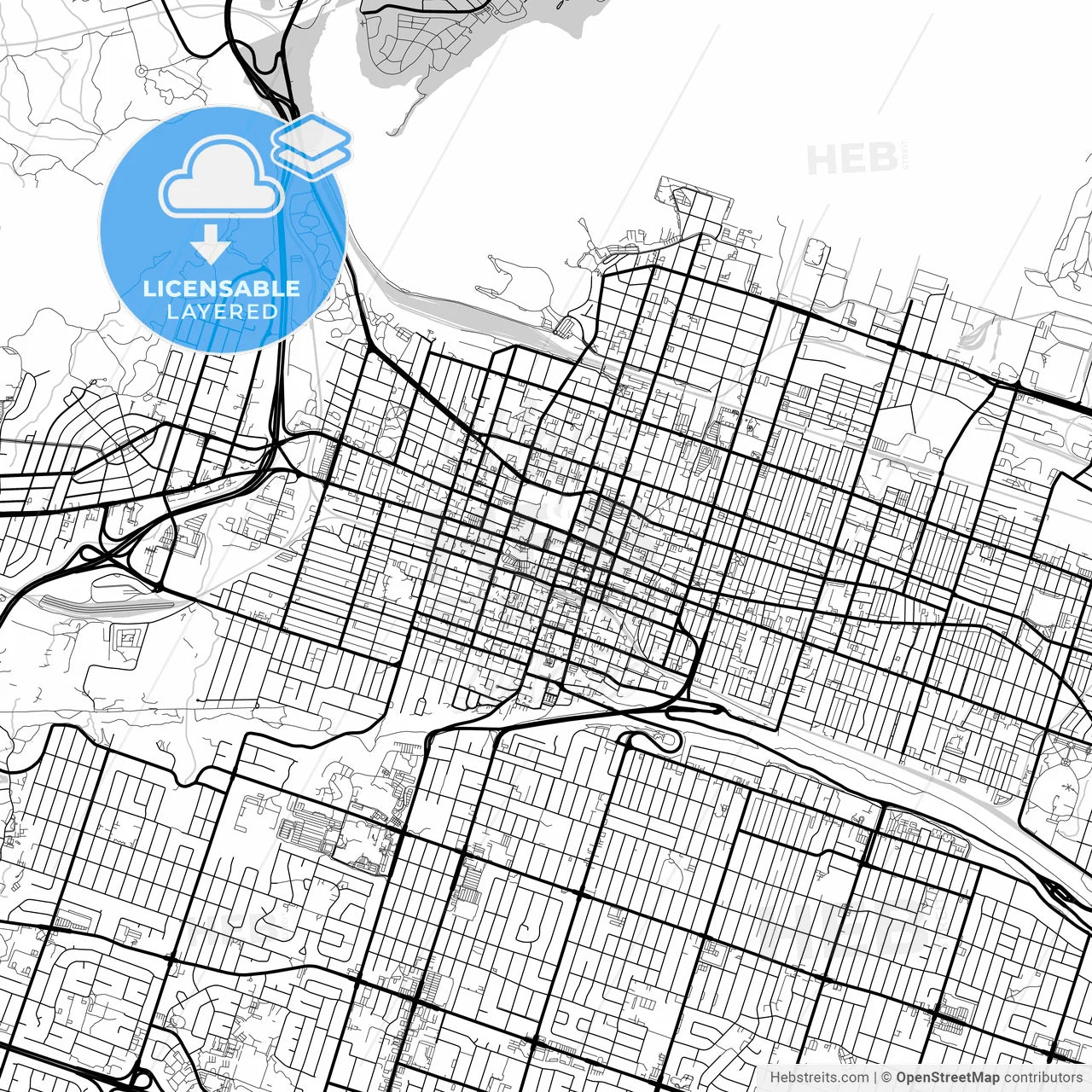 Layered PDF map of Hamilton, Ontario, Canada