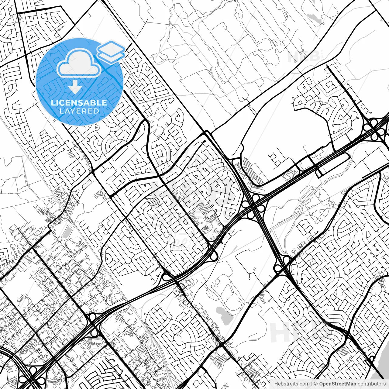 Layered PDF map of Laval, Quebec, Canada