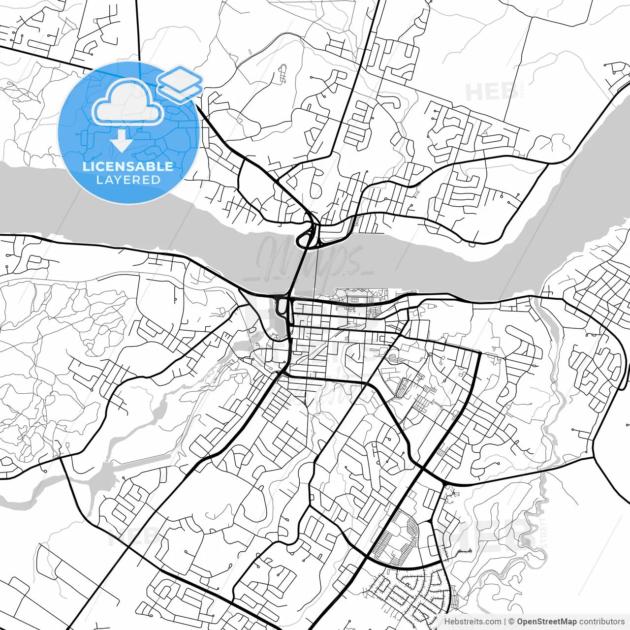 Layered PDF map of Saguenay, Quebec, Canada