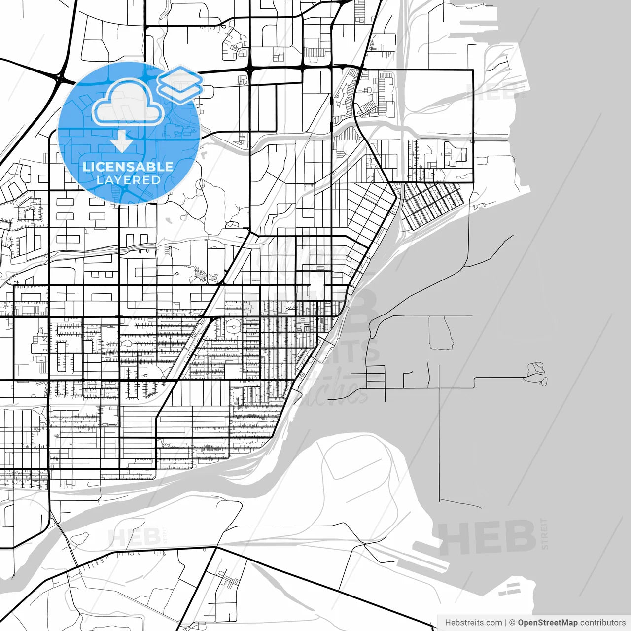 Layered PDF map of Thunder Bay, Ontario, Canada