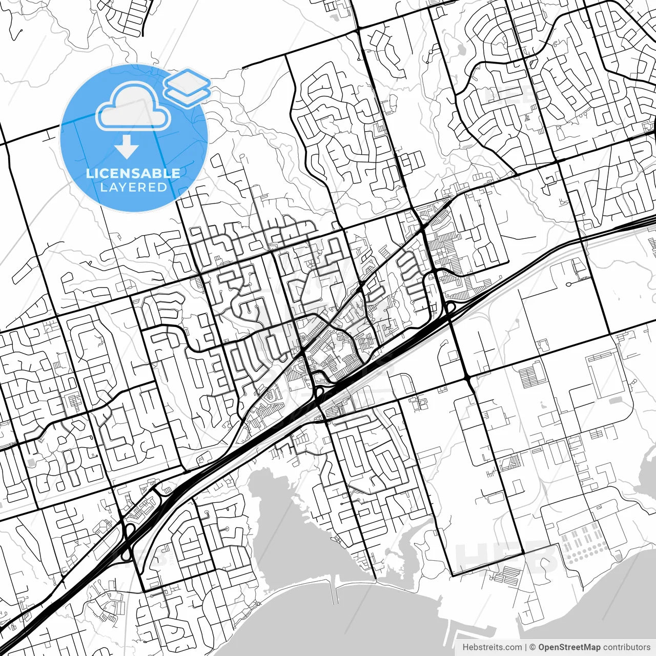 Layered PDF map of Pickering, Ontario, Canada