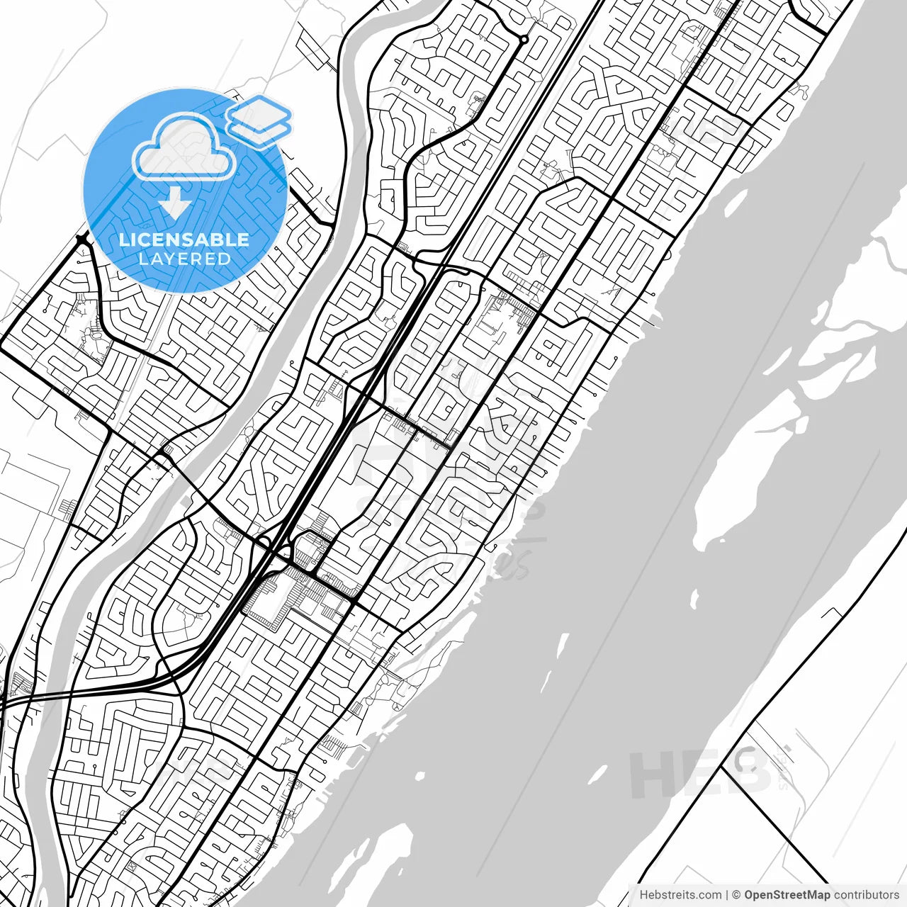 Layered PDF map of Repentigny, Quebec, Canada