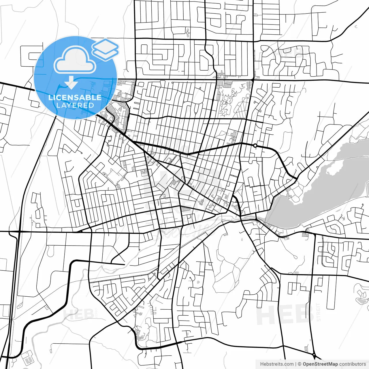 Layered PDF map of Granby, Quebec, Canada