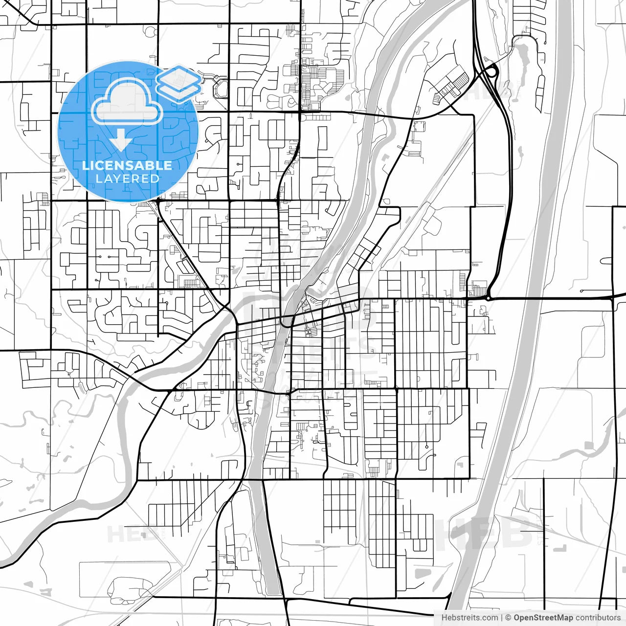 Layered PDF map of Welland, Ontario, Canada