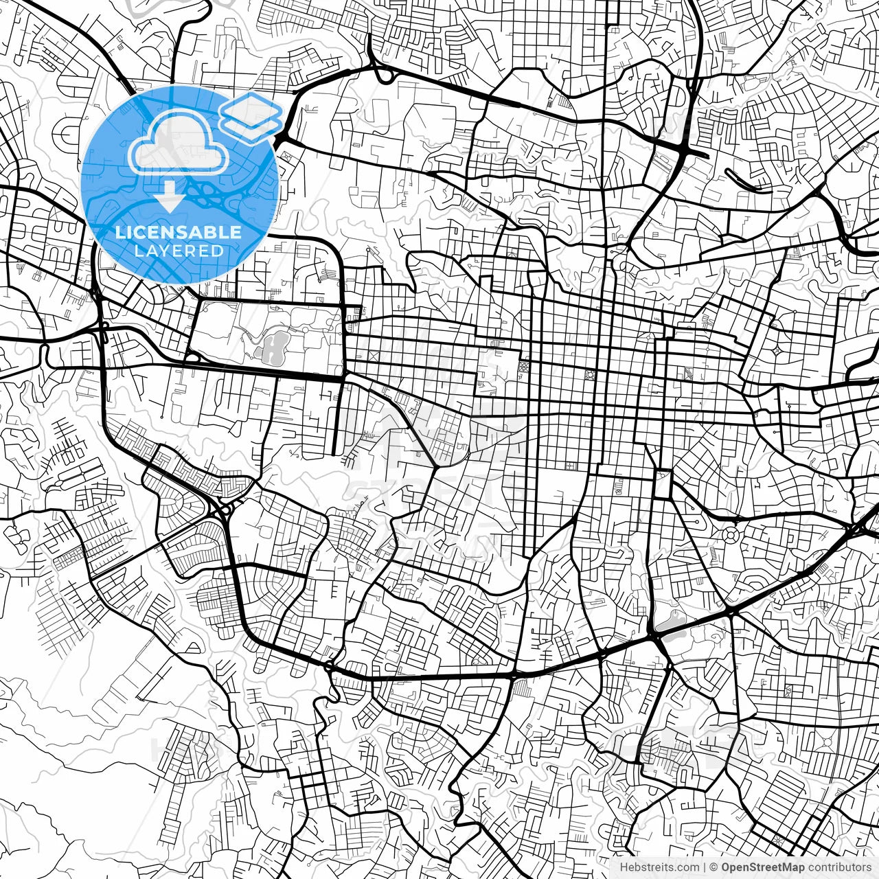 Layered PDF map of San José, San José, Costa Rica