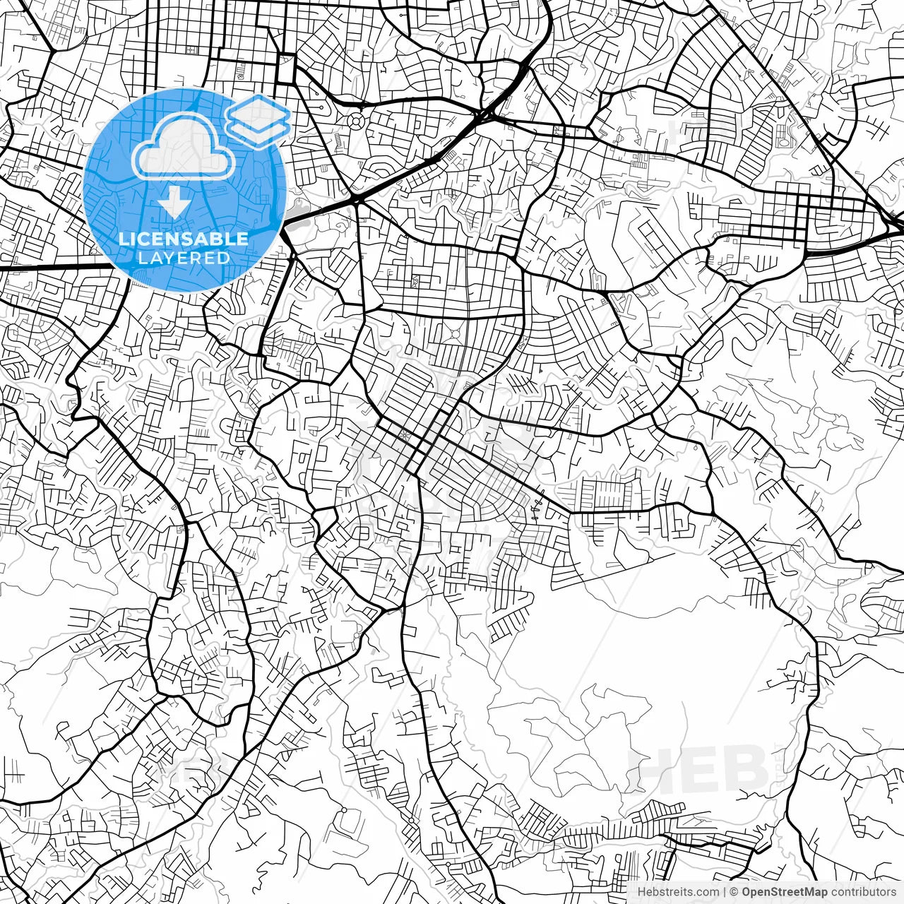 Layered PDF map of Desamparados, San José, Costa Rica