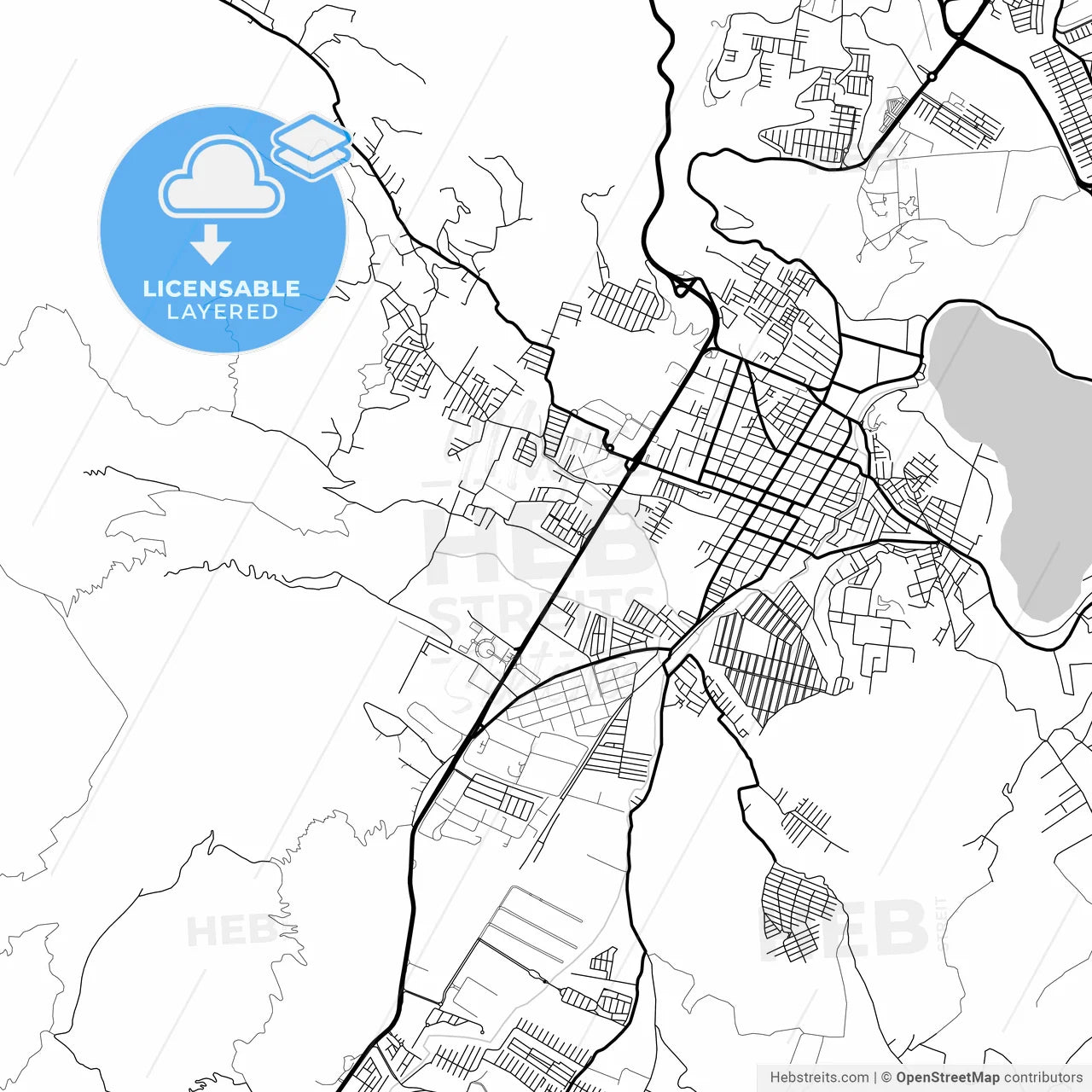 Layered PDF map of Amatitlán, Guatemala, Guatemala