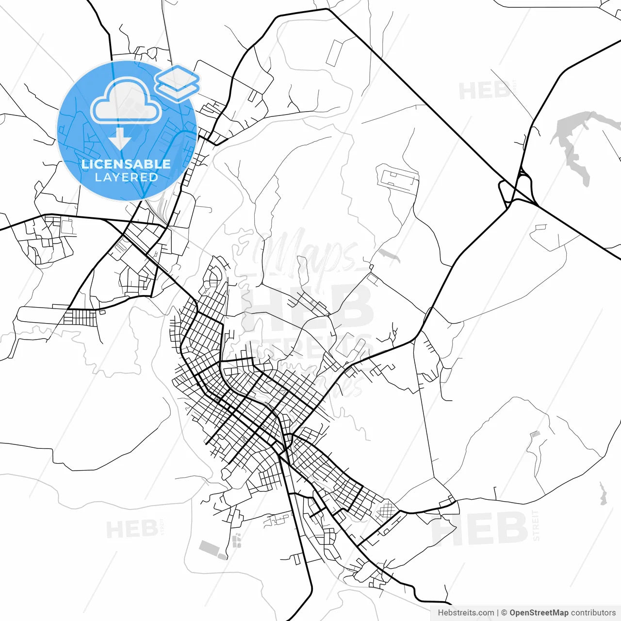 Layered PDF map of Palma Soriano, Santiago de Cuba, Cuba