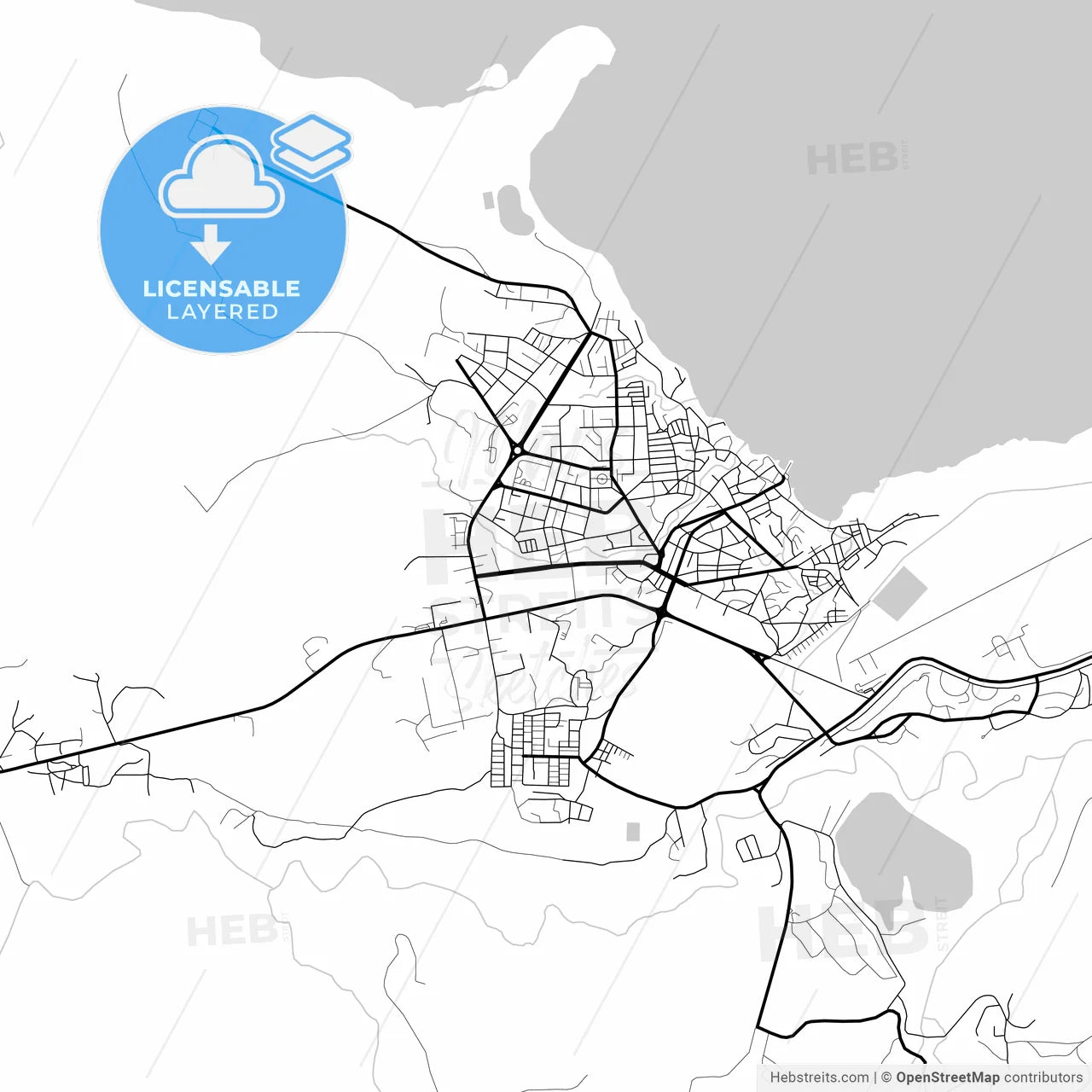 Layered PDF map of Moa, Holguín, Cuba