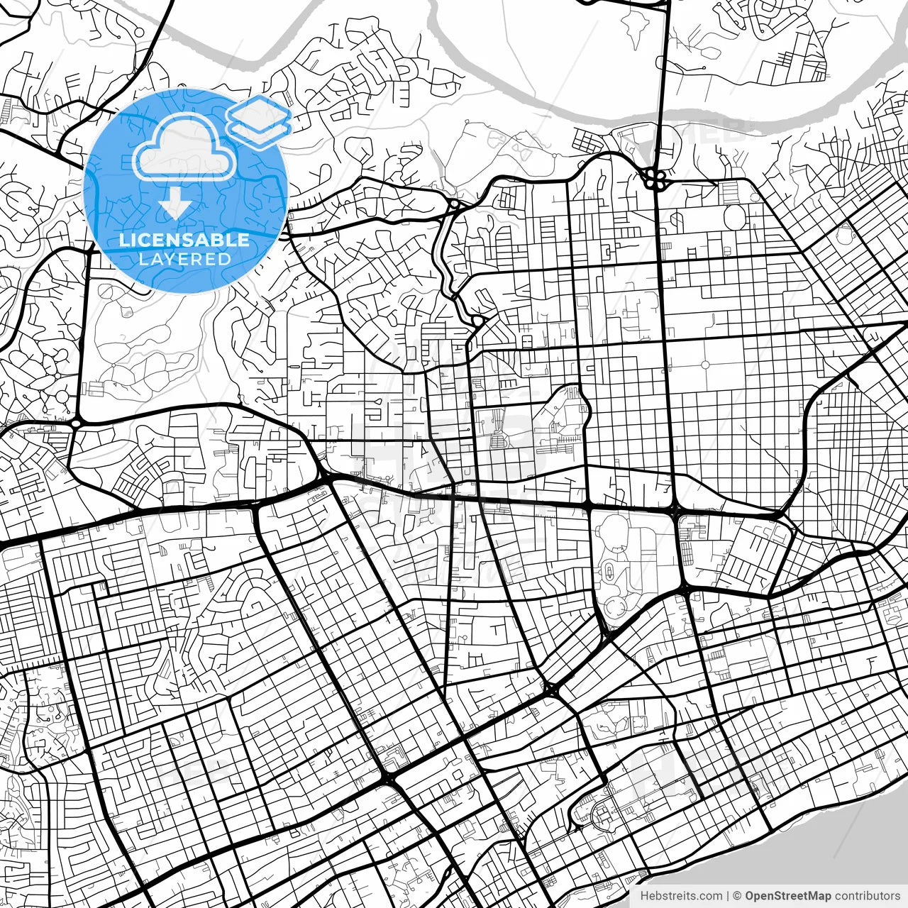 Layered PDF map of Santo Domingo, Distrito Nacional, Dominican Republic