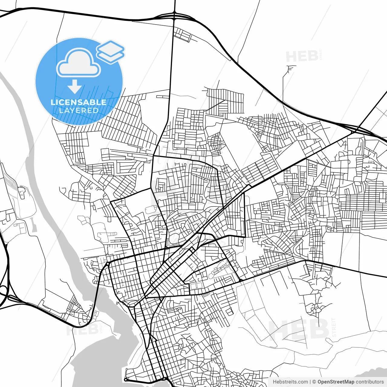 Layered PDF map of San Pedro de Macorís, San Pedro de Macorís, Dominican Republic