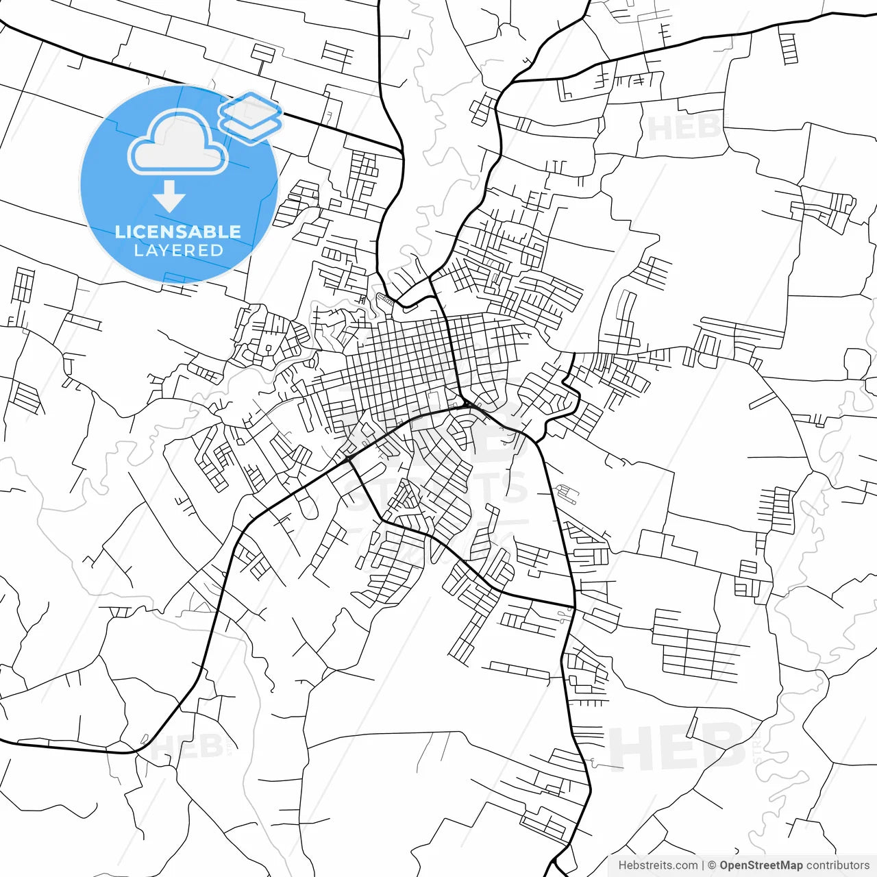 Layered PDF map of Moca, Espaillat Province, Dominican Republic
