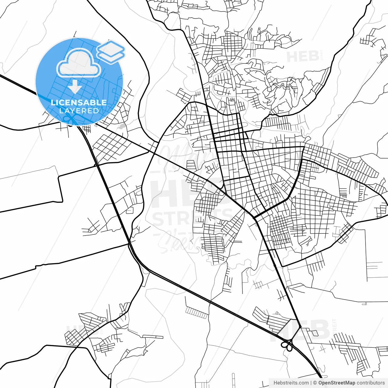 Layered PDF map of Comayagua, Comayagua, Honduras