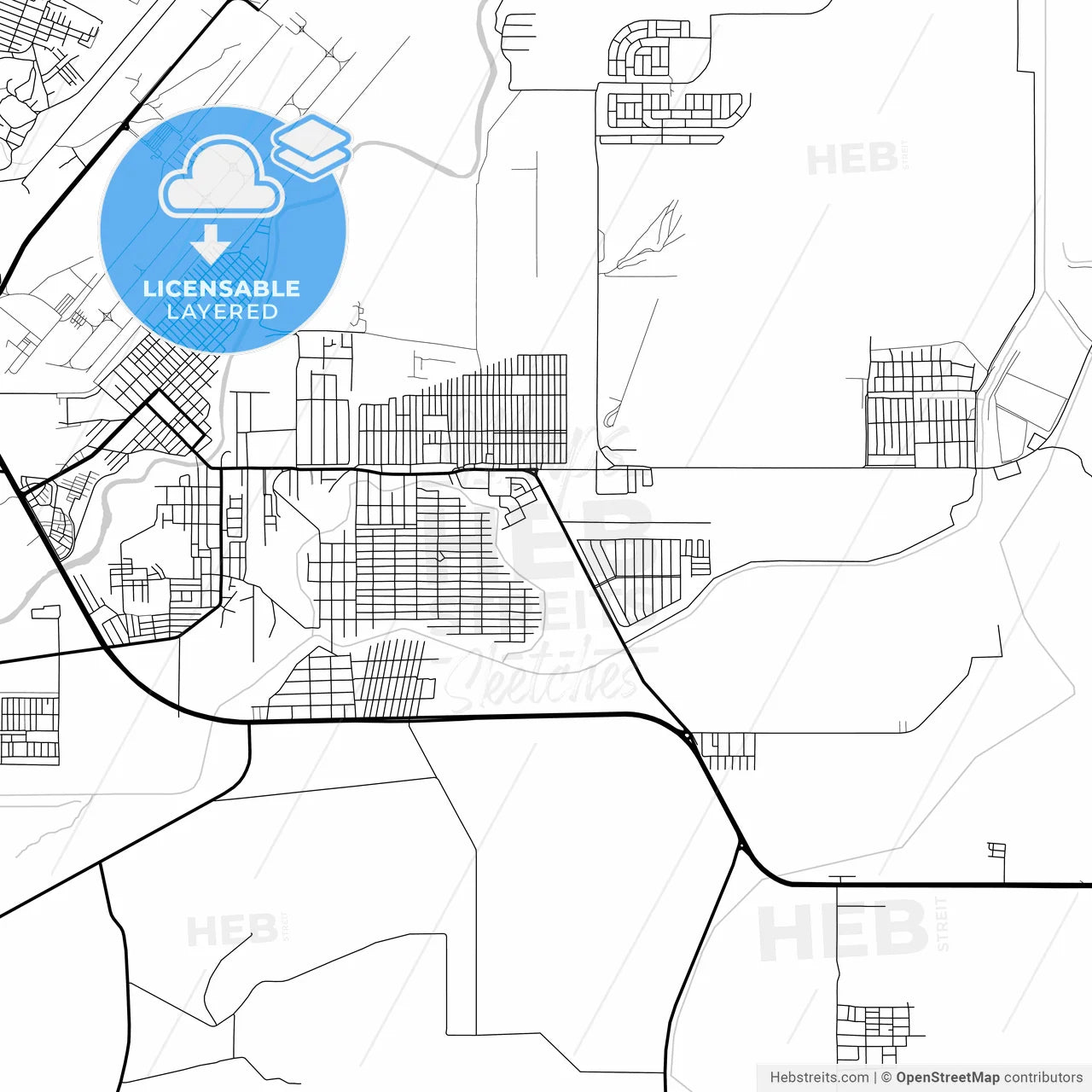Layered PDF map of La Lima, Cortés, Honduras