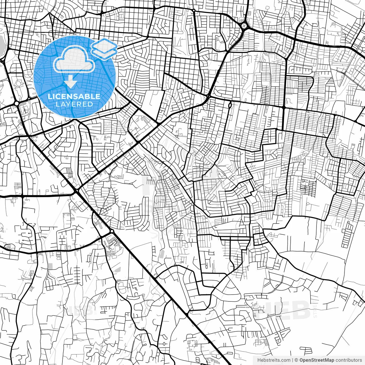 Layered PDF map of Managua, Managua, Nicaragua