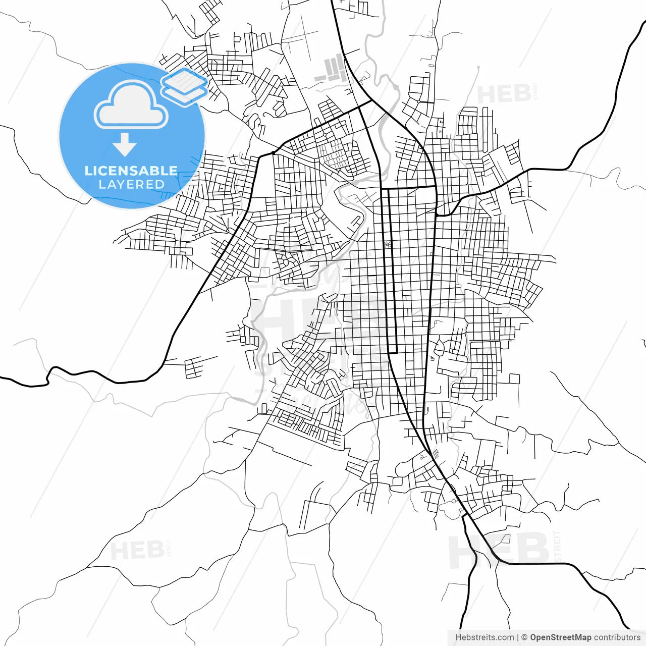 Layered PDF map of Esteli, Esteli, Nicaragua