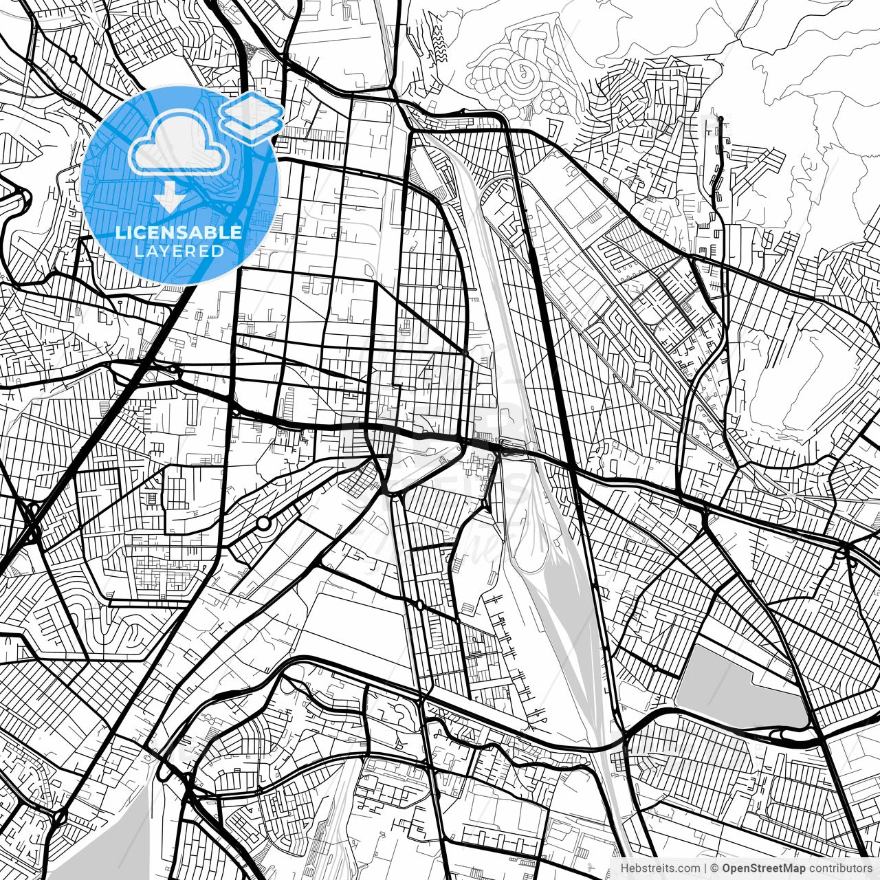 Layered PDF map of Tlalnepantla, México, Mexico