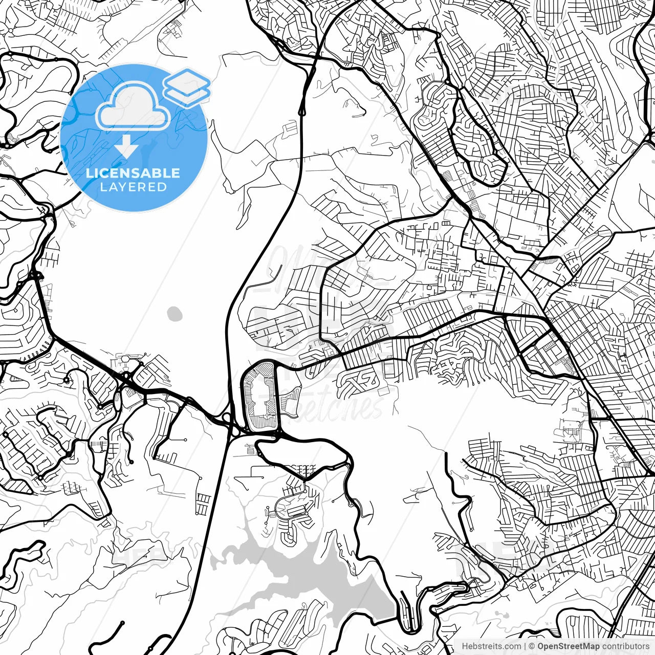 Layered PDF map of Ciudad López Mateos, México, Mexico