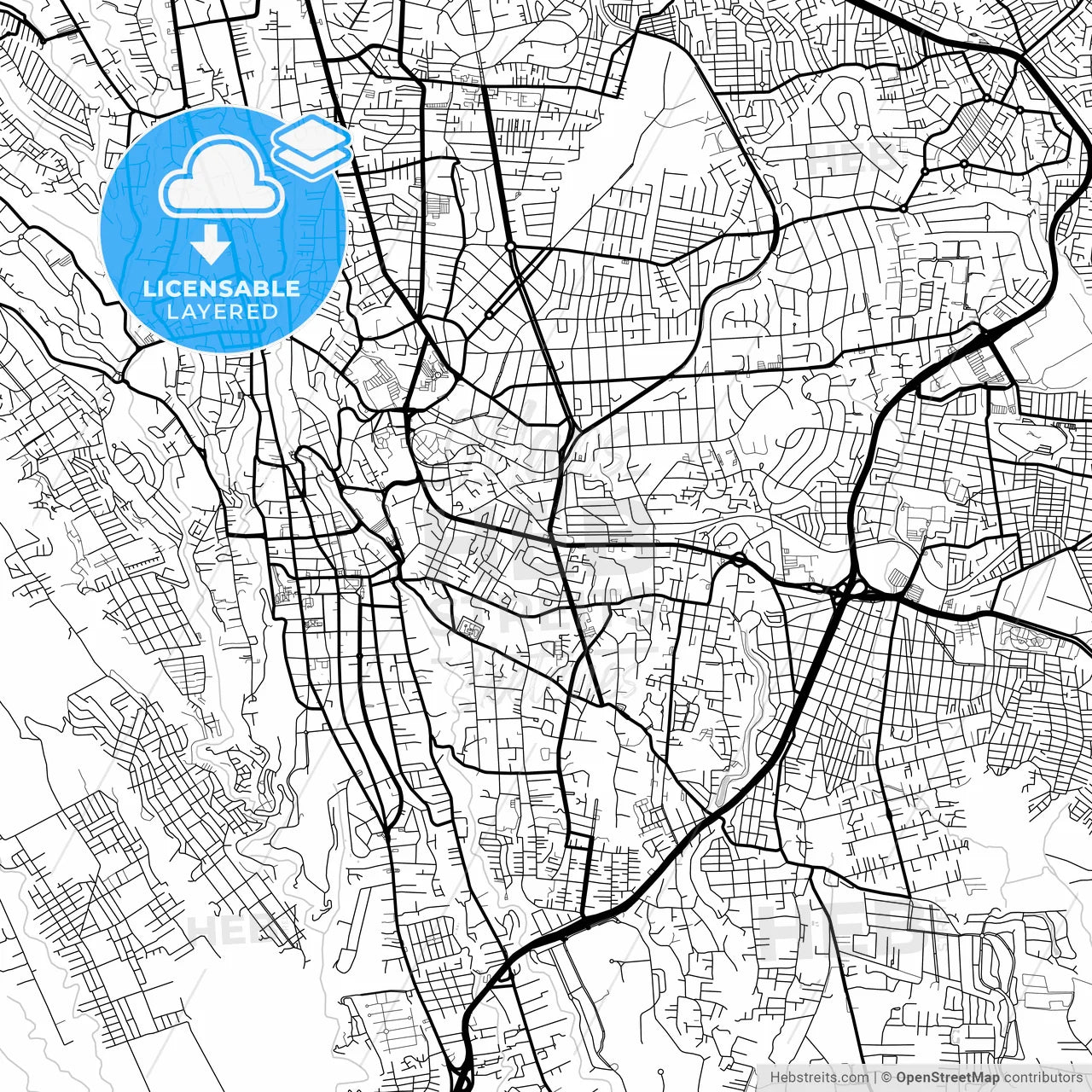 Layered PDF map of Cuernavaca, Morelos, Mexico