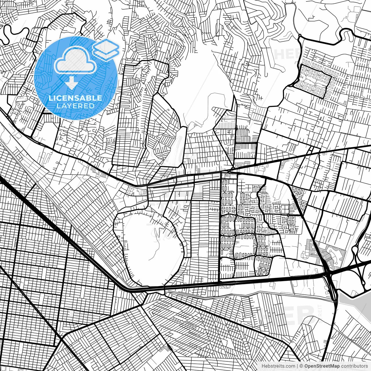 Layered PDF map of Ixtapaluca, México, Mexico
