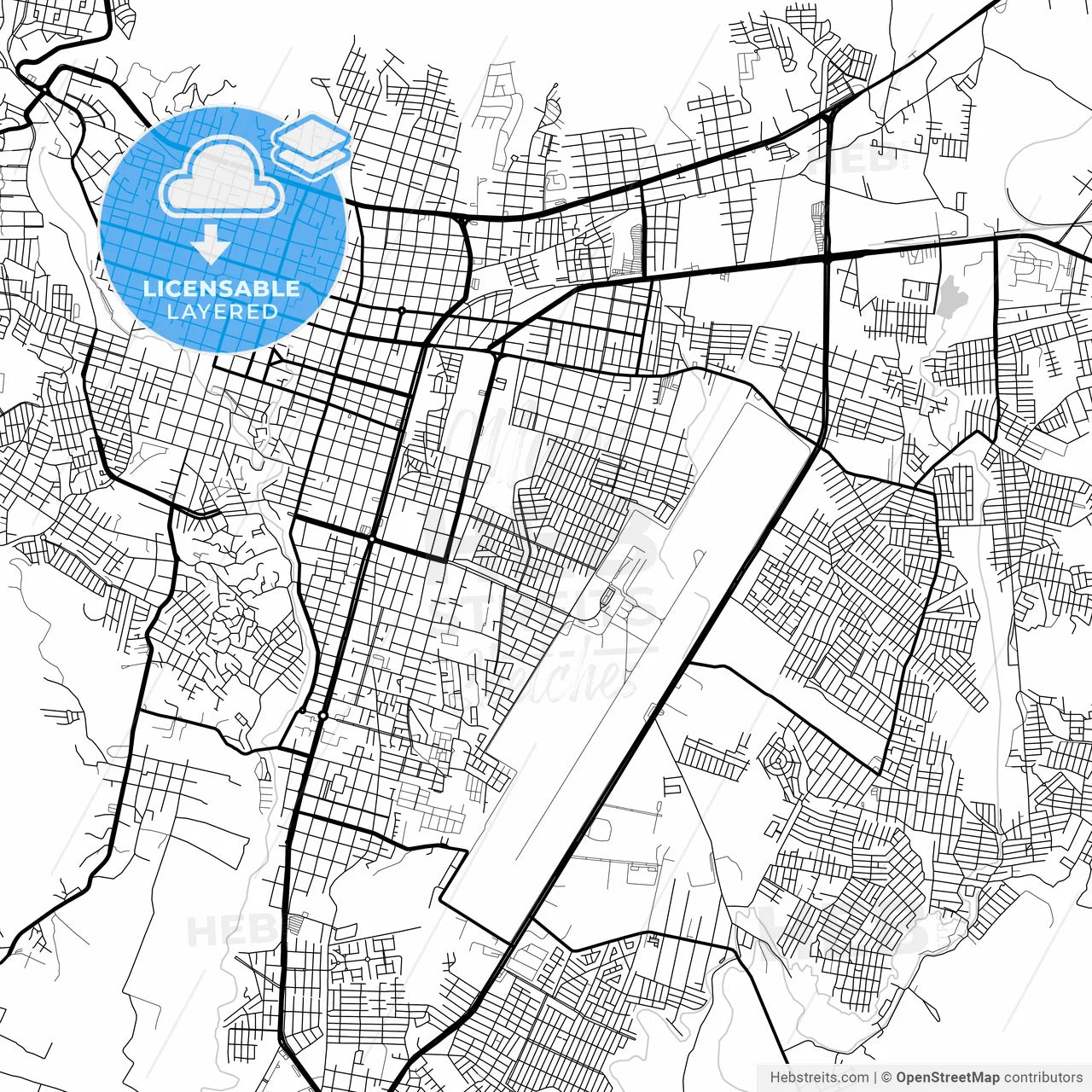 Layered PDF map of Uruapan, Michoacán, Mexico