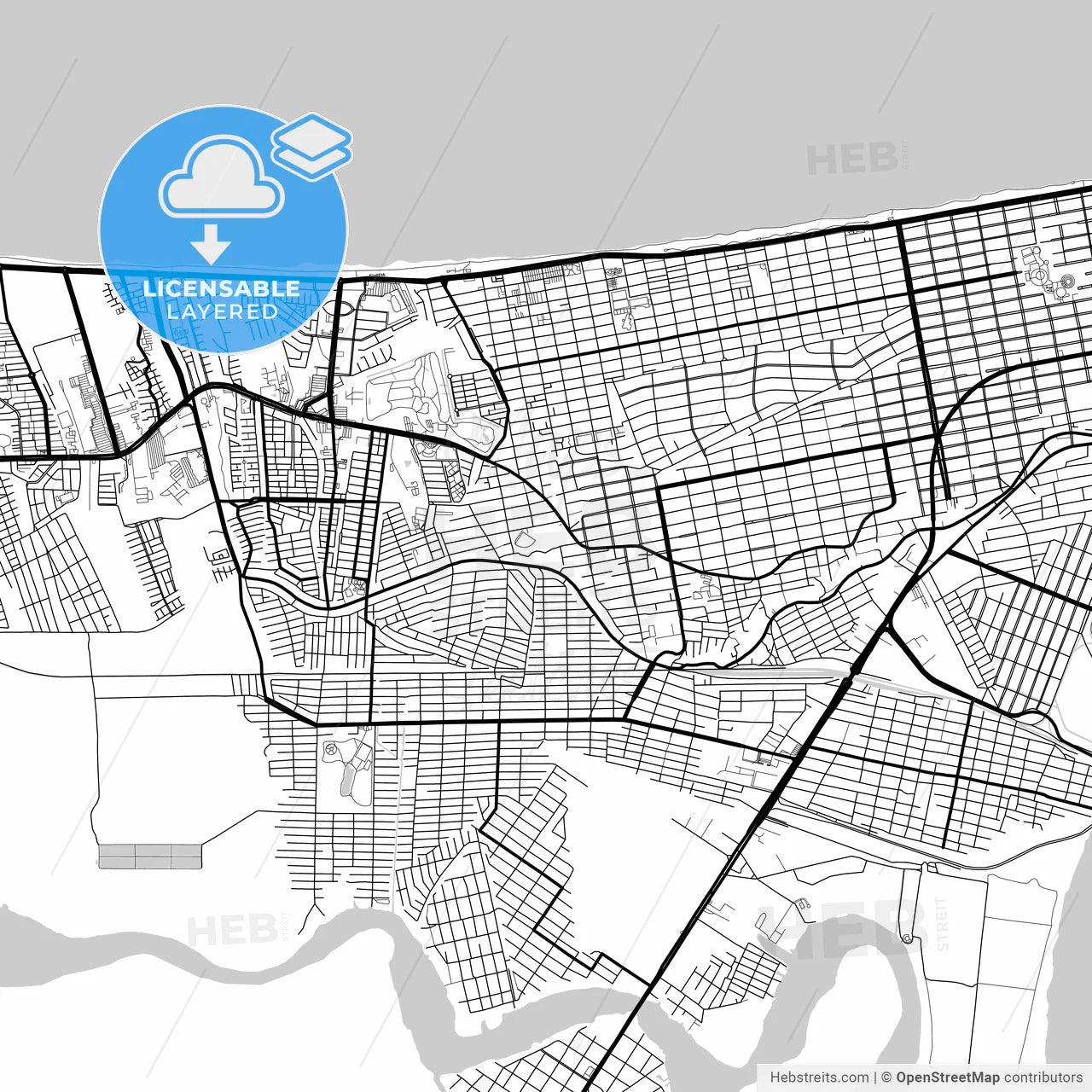 Layered PDF map of Coatzacoalcos, Veracruz, Mexico