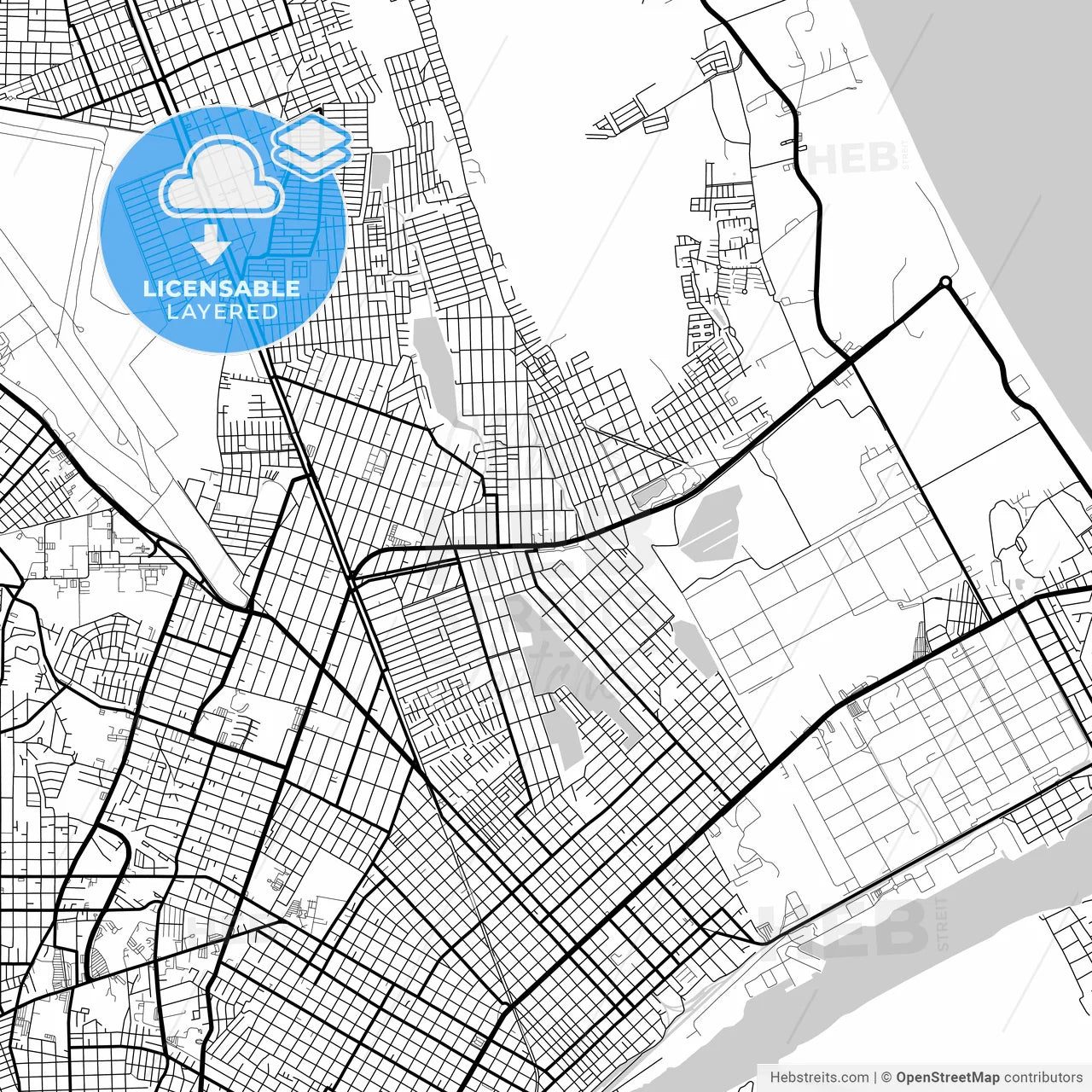 Layered PDF map of Ciudad Madero, Tamaulipas, Mexico