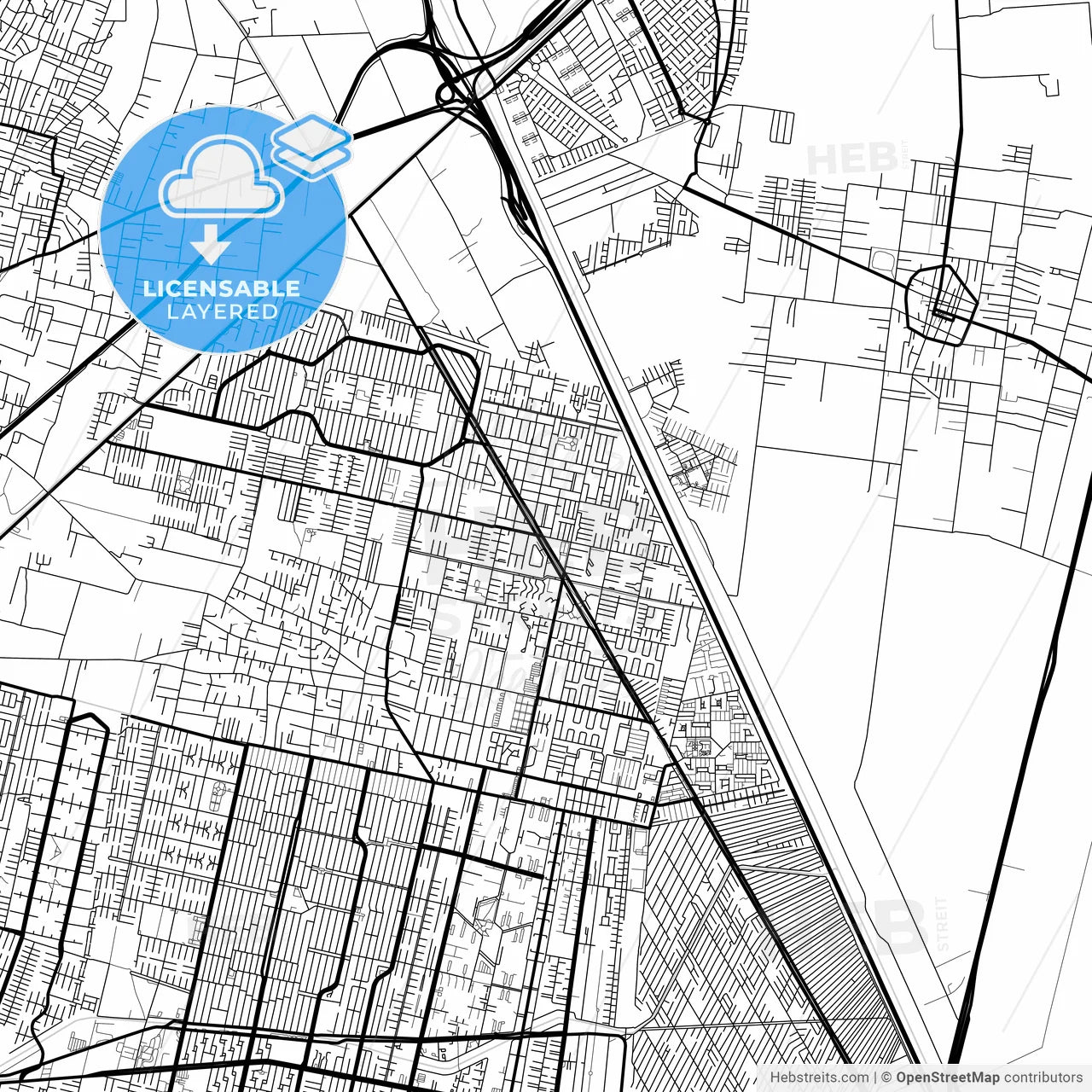 Layered PDF map of San Pablo de las Salinas, México, Mexico