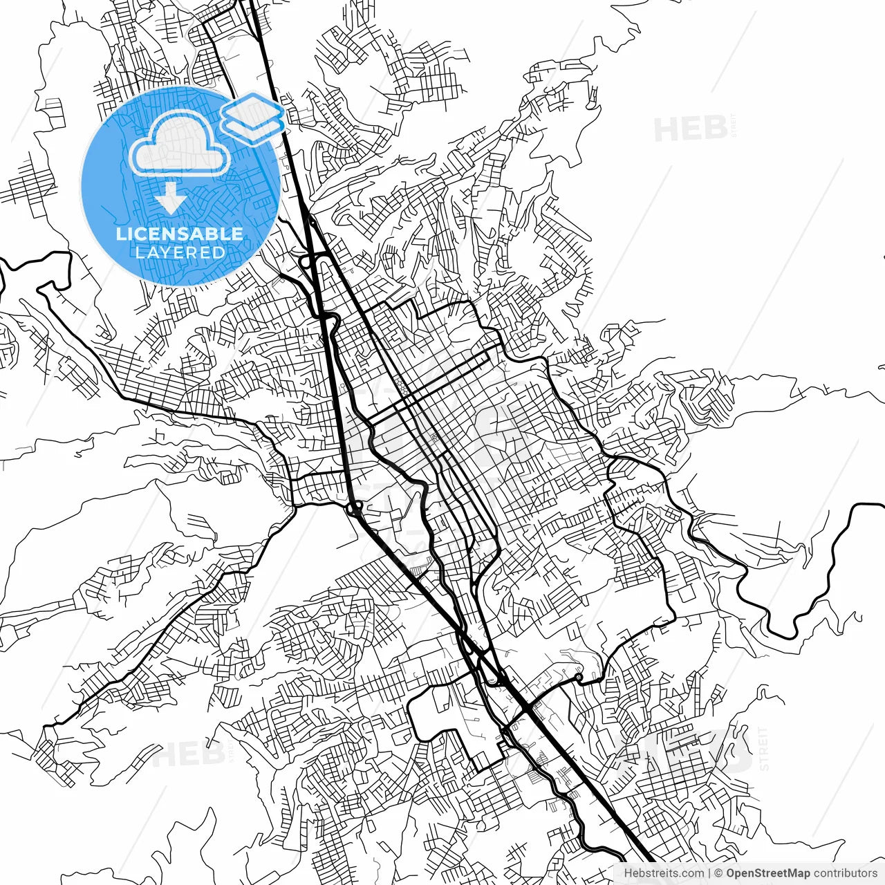 Layered PDF map of Chilpancingo, Guerrero, Mexico