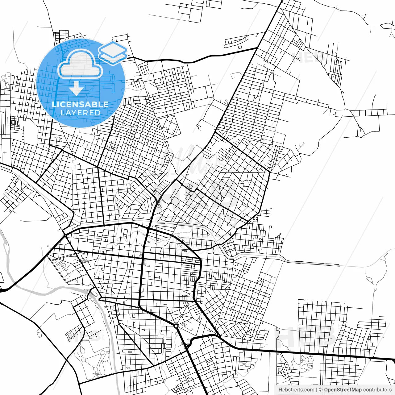 Layered PDF map of Ciudad Valles, San Luis Potosí, Mexico