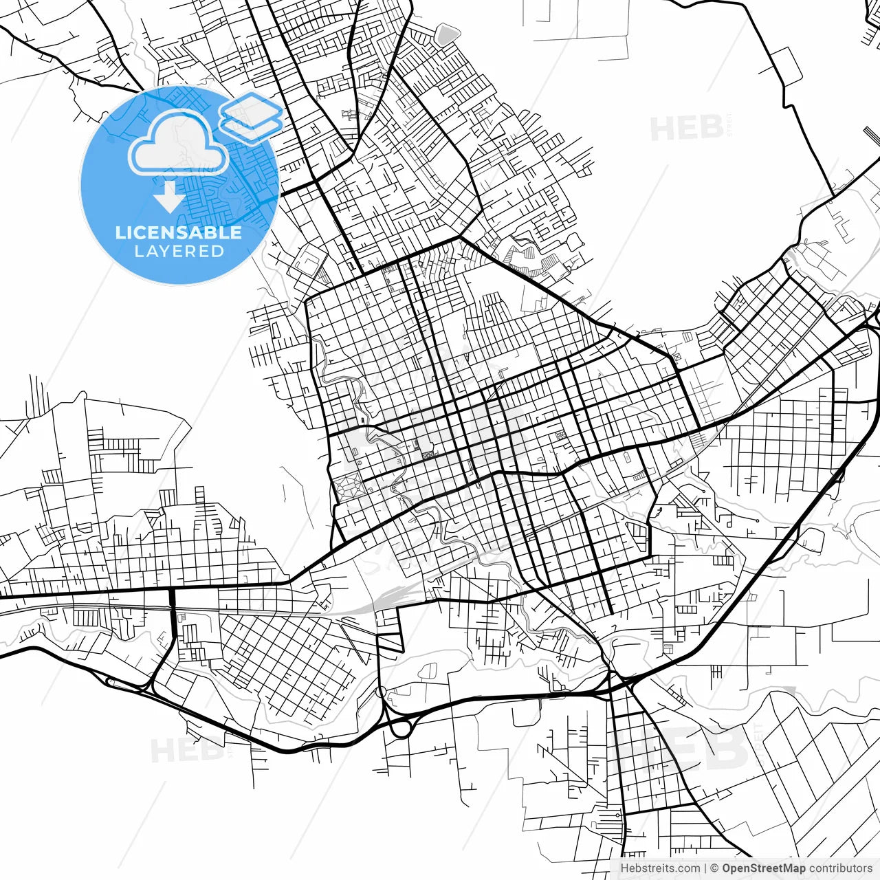 Layered PDF map of Orizaba, Veracruz, Mexico