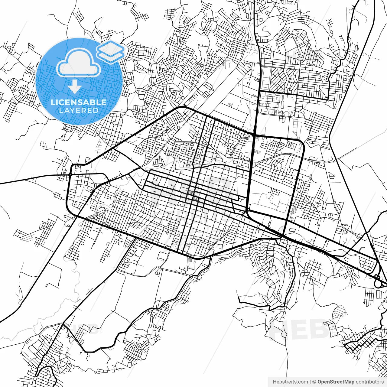 Layered PDF map of Iguala, Guerrero, Mexico