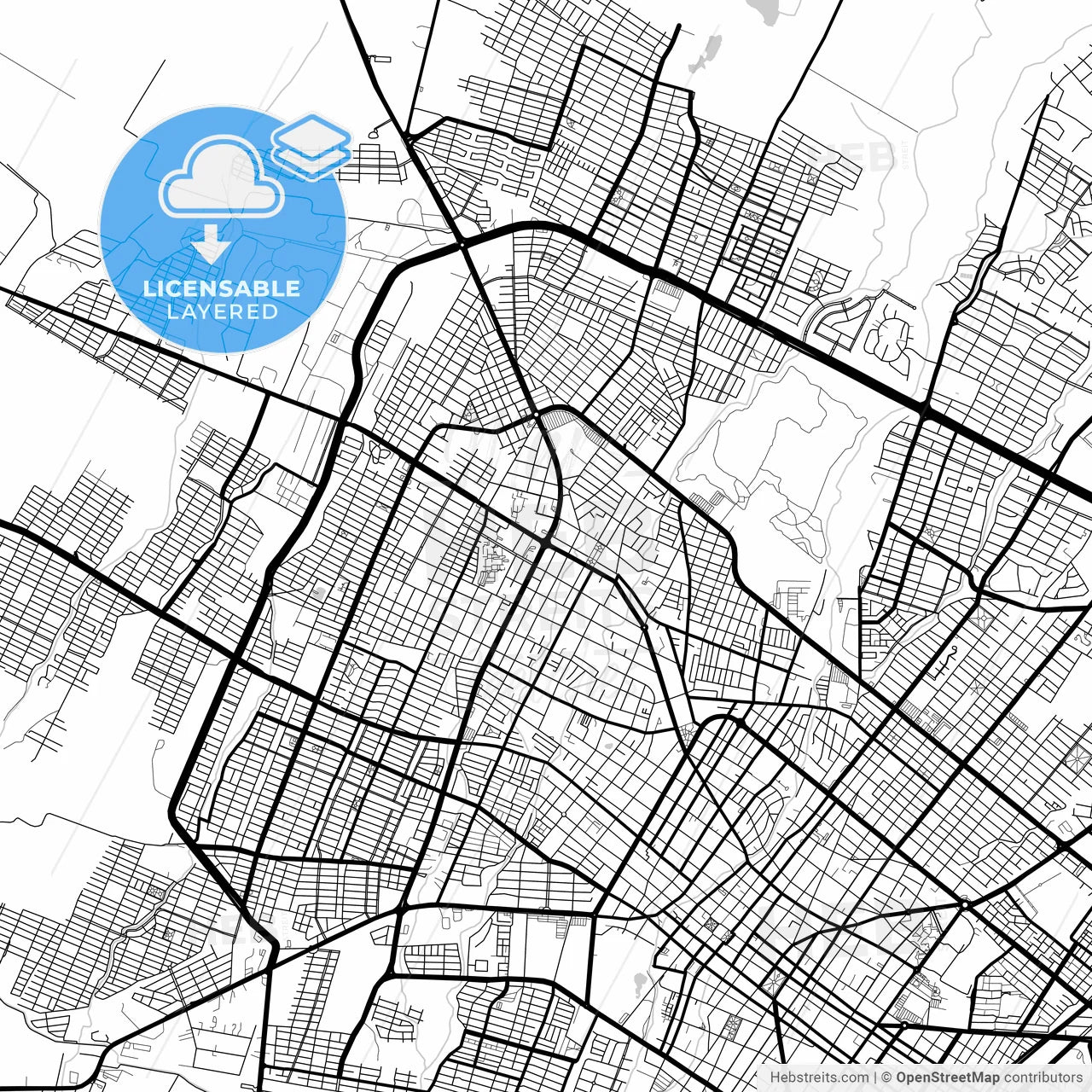Layered PDF map of Ciudad de Villa de Álvarez, Colima, Mexico