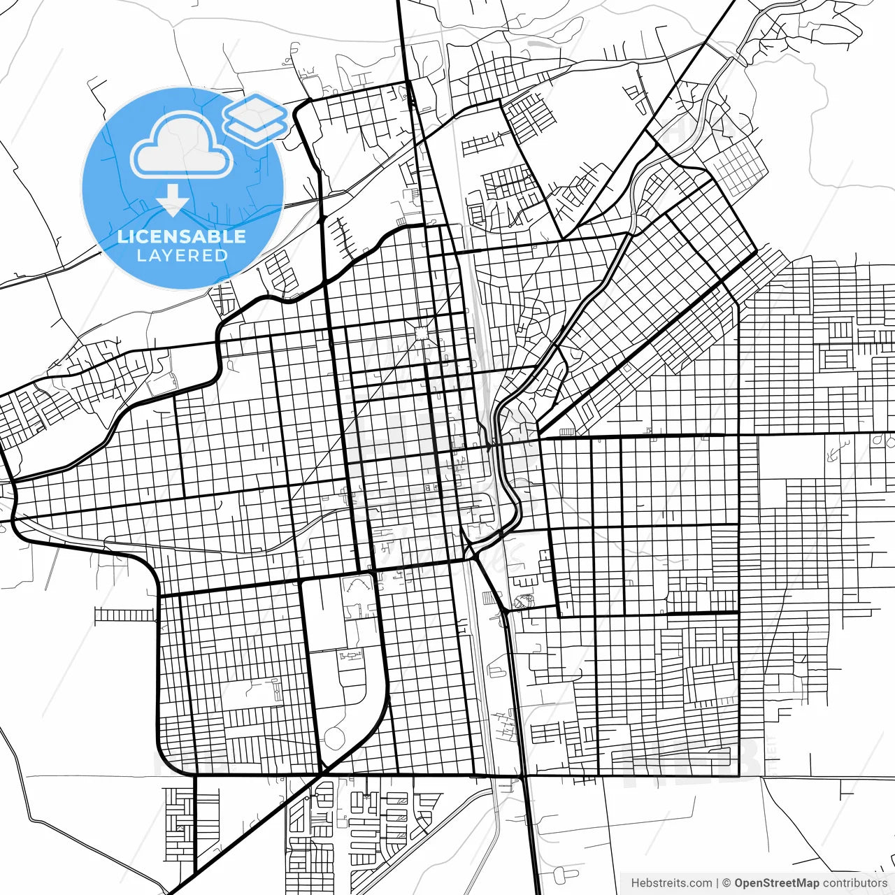 Layered PDF map of Navojoa, Sonora, Mexico