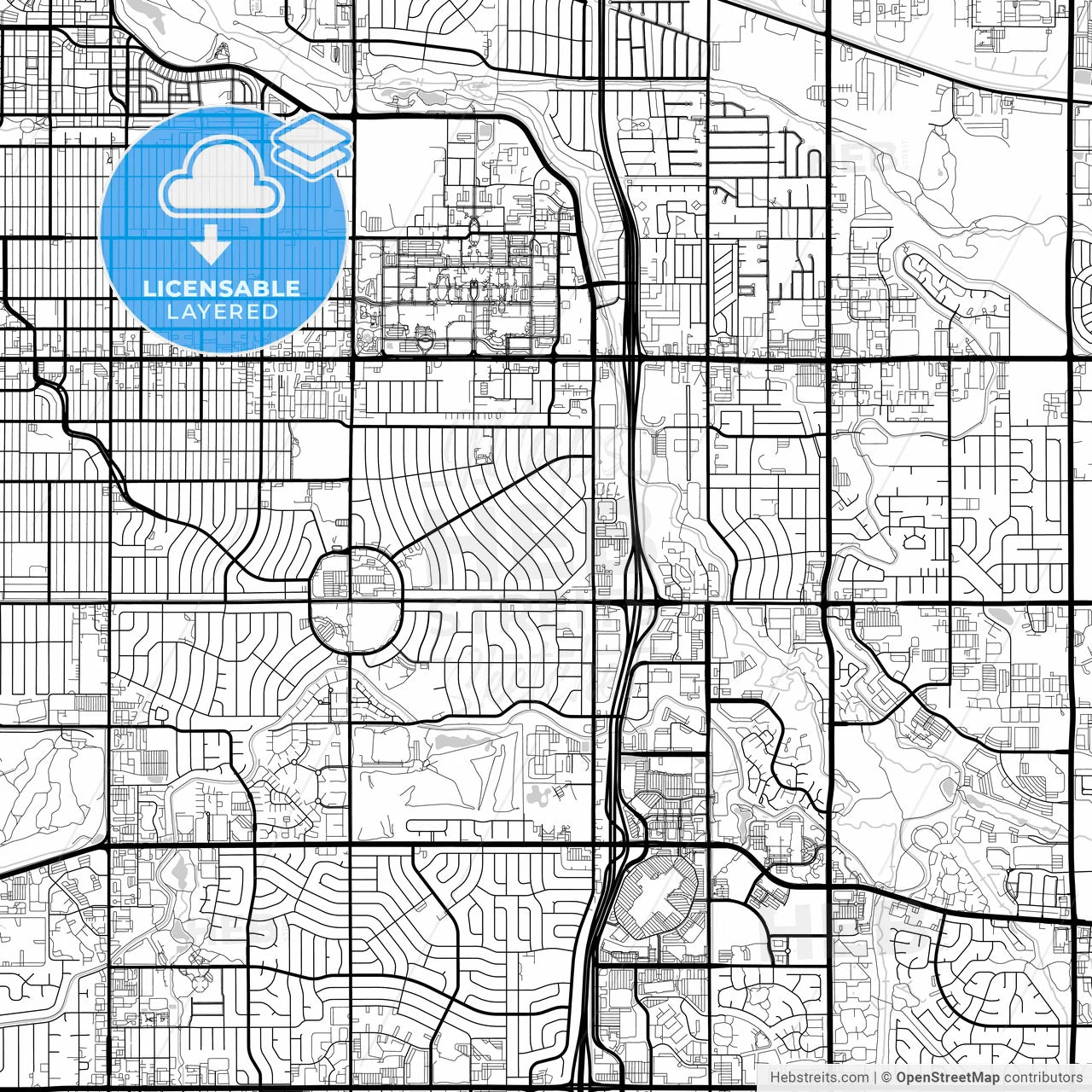 Layered PDF map of Aurora, Colorado, United States