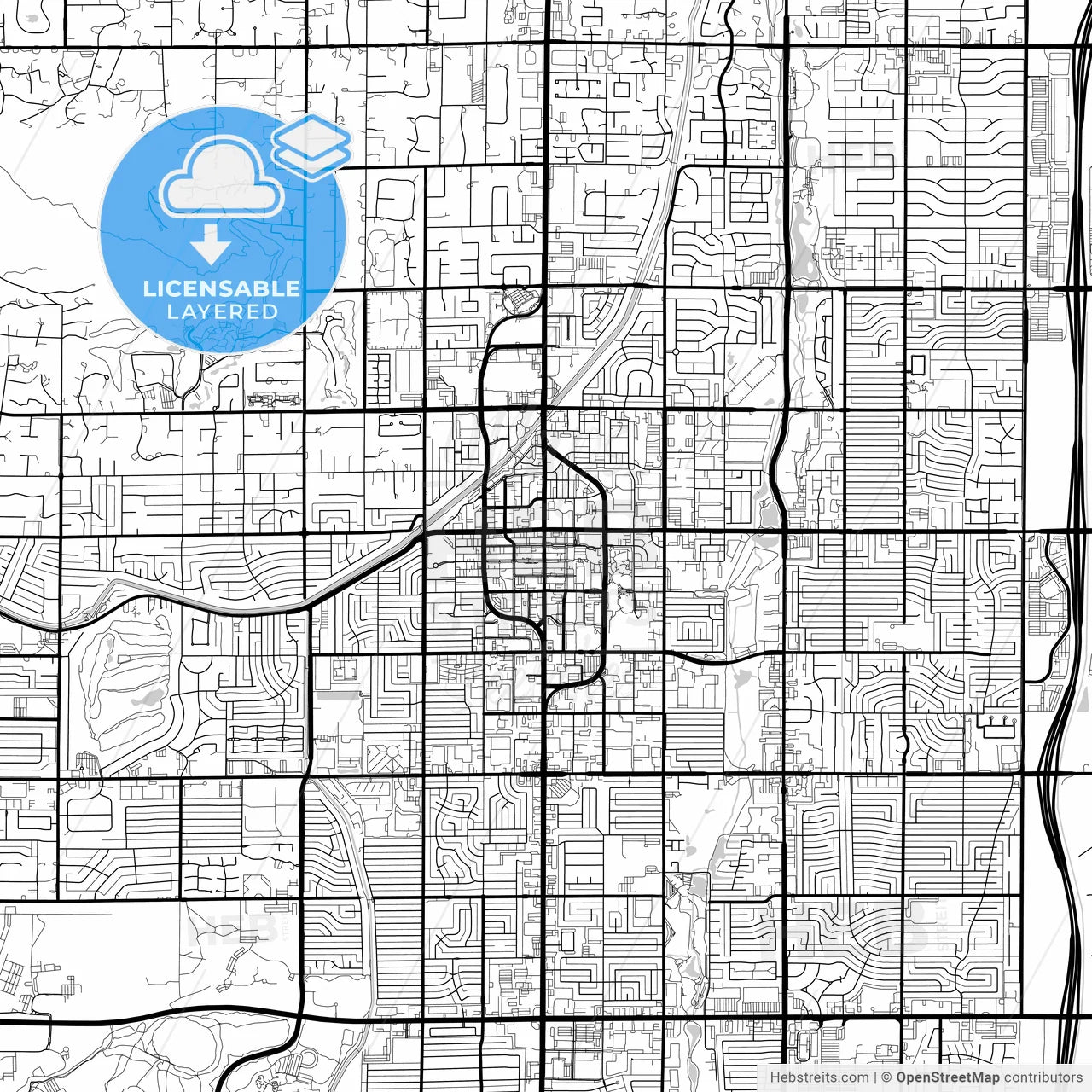 Layered PDF map of Scottsdale, Arizona, United States