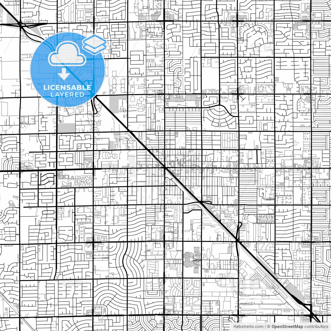 Layered PDF map of Glendale, Arizona, United States
