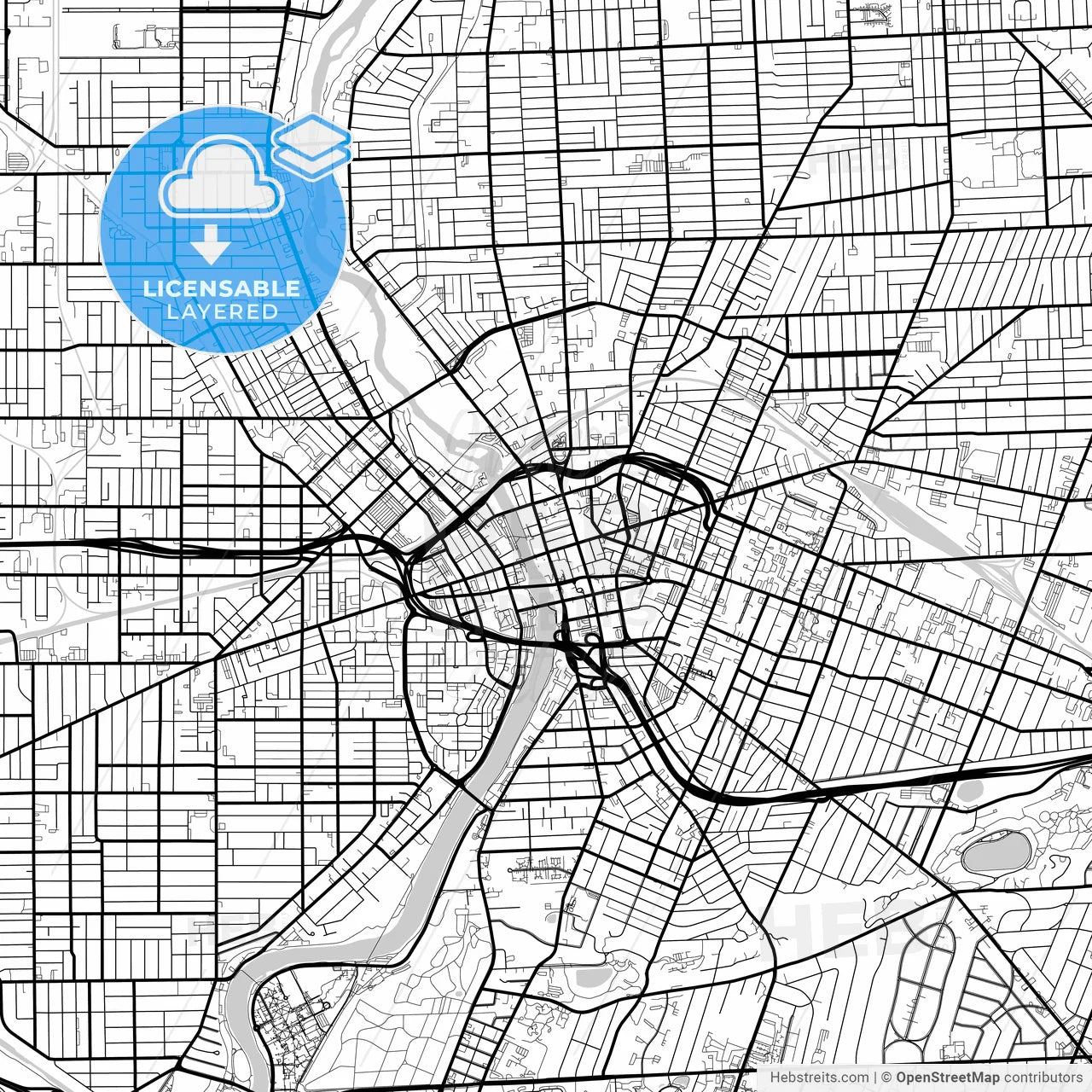 Layered PDF map of Rochester, New York, United States