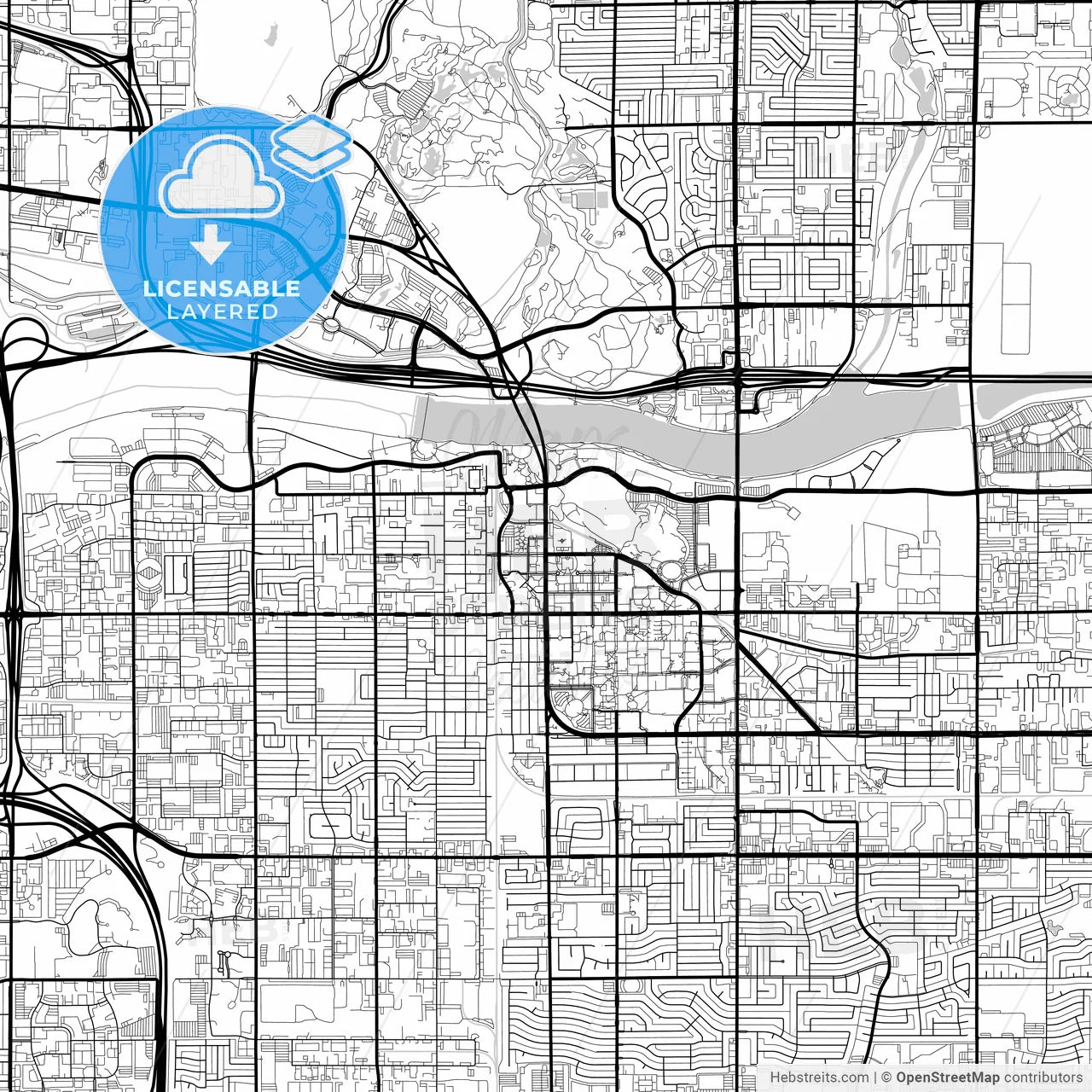 Layered PDF map of Tempe, Arizona, United States