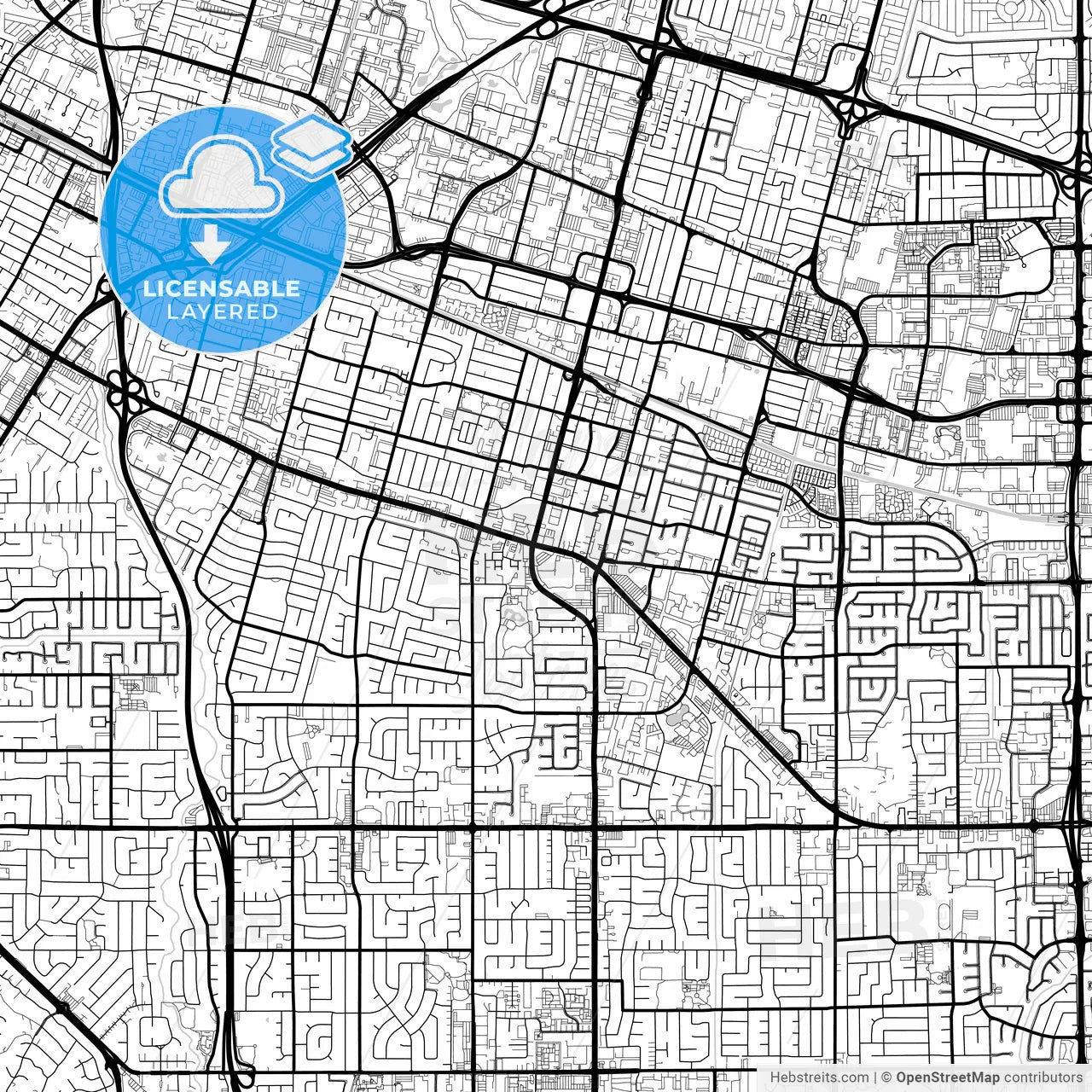 Layered PDF map of Sunnyvale, California, United States