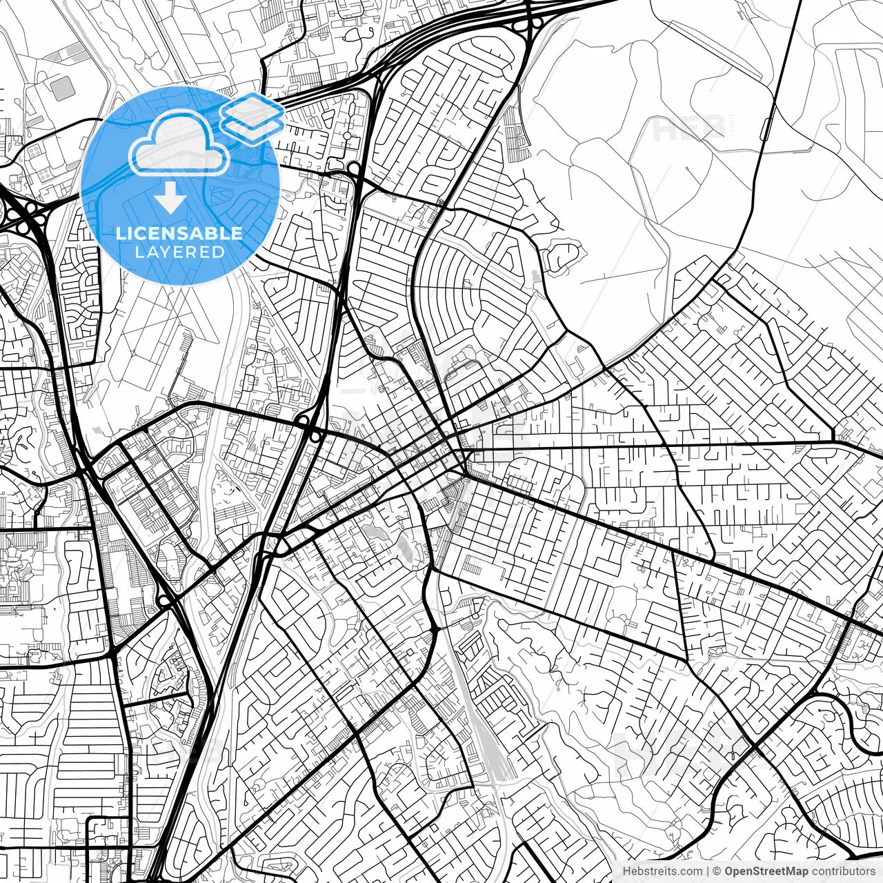 Layered PDF map of Concord, California, United States