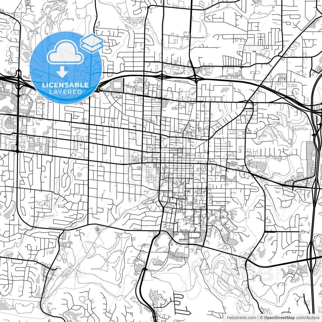 Layered PDF map of Columbia, Missouri, United States