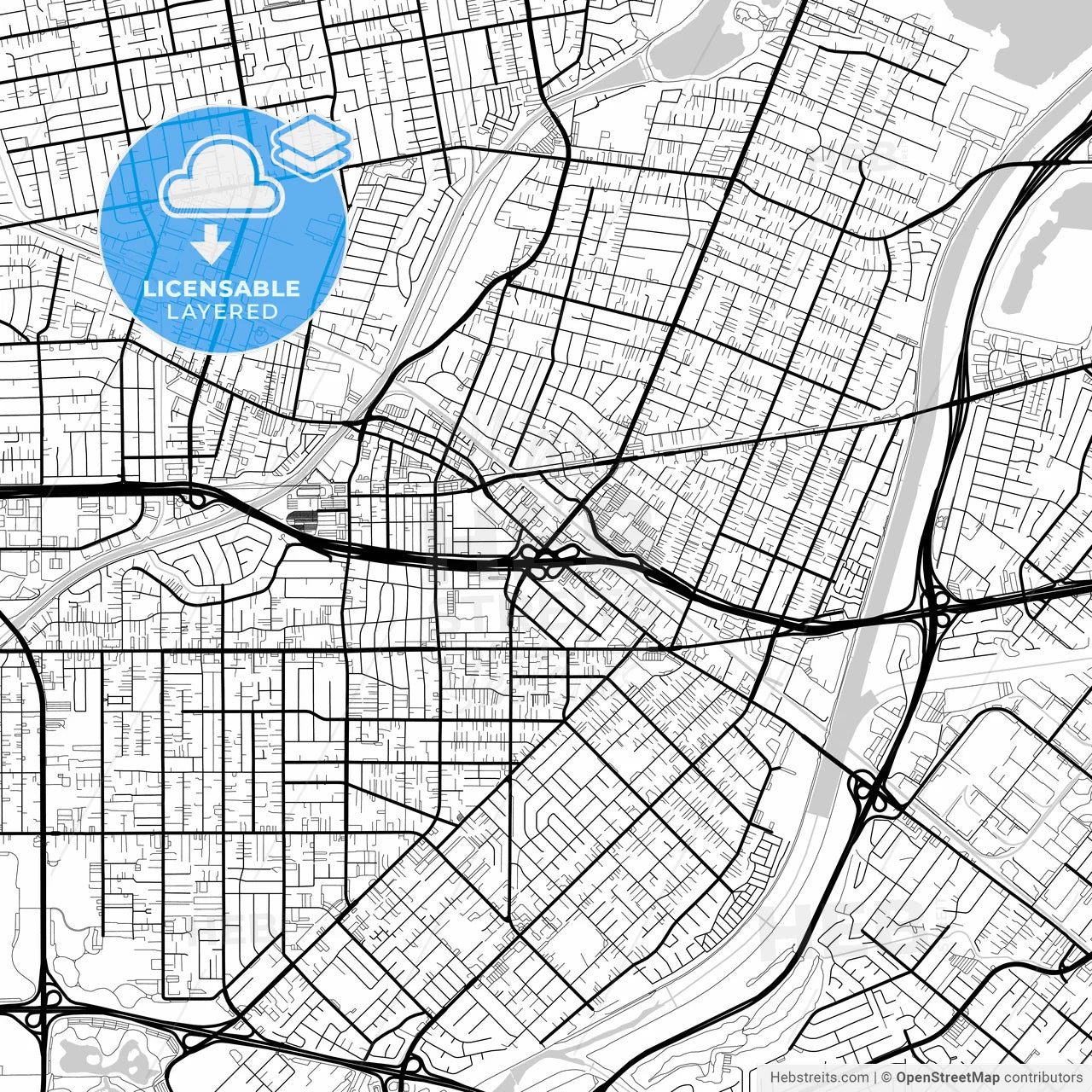 Layered PDF map of El Monte, California, United States