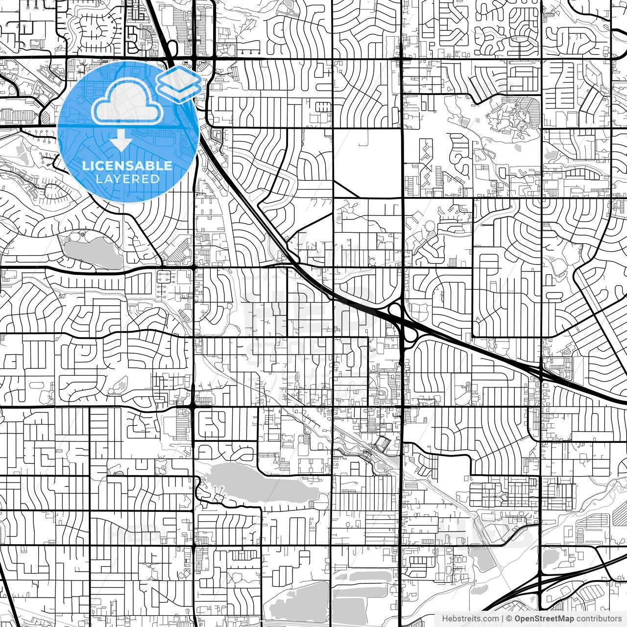 Layered PDF map of Westminster, Colorado, United States