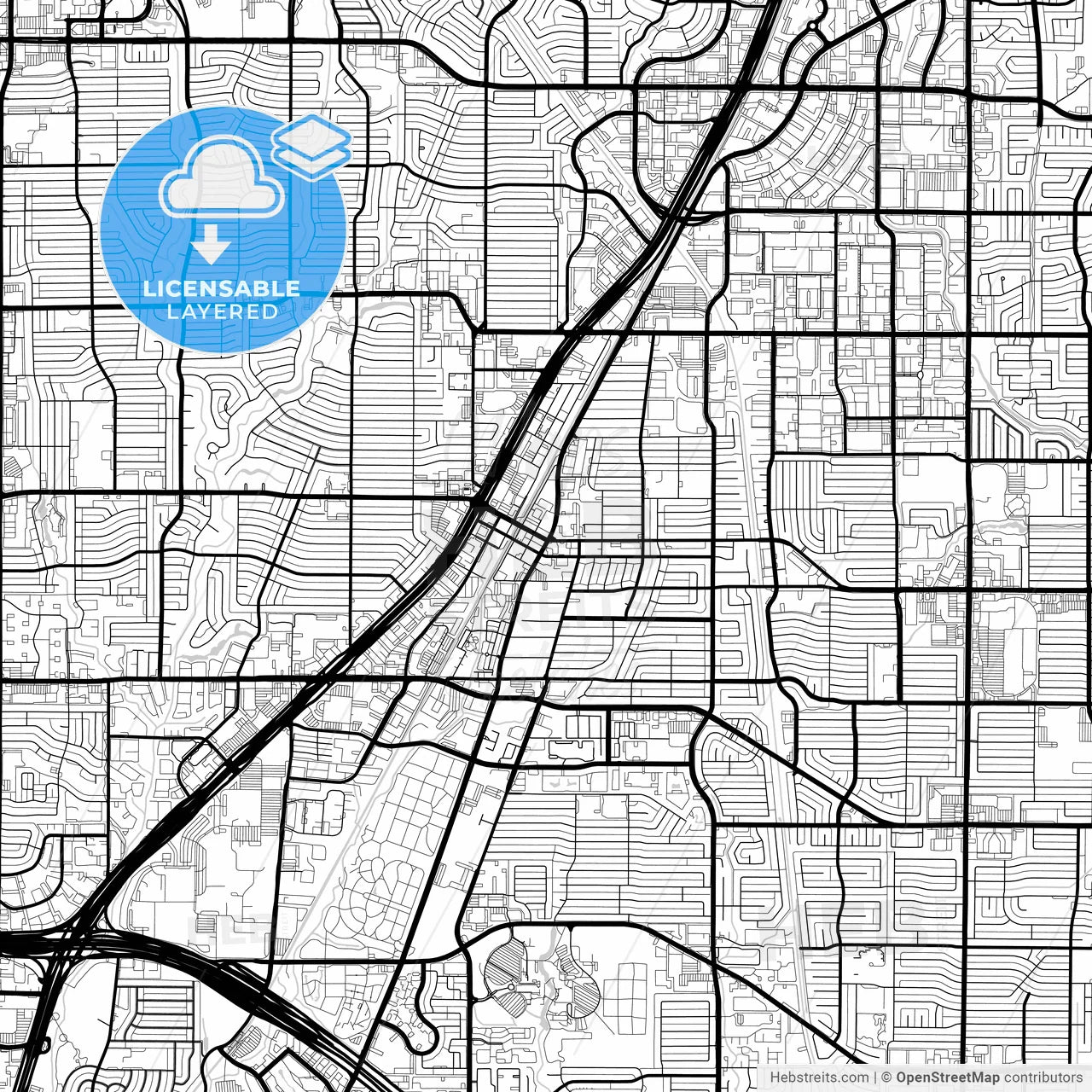 Layered PDF map of Richardson, Texas, United States