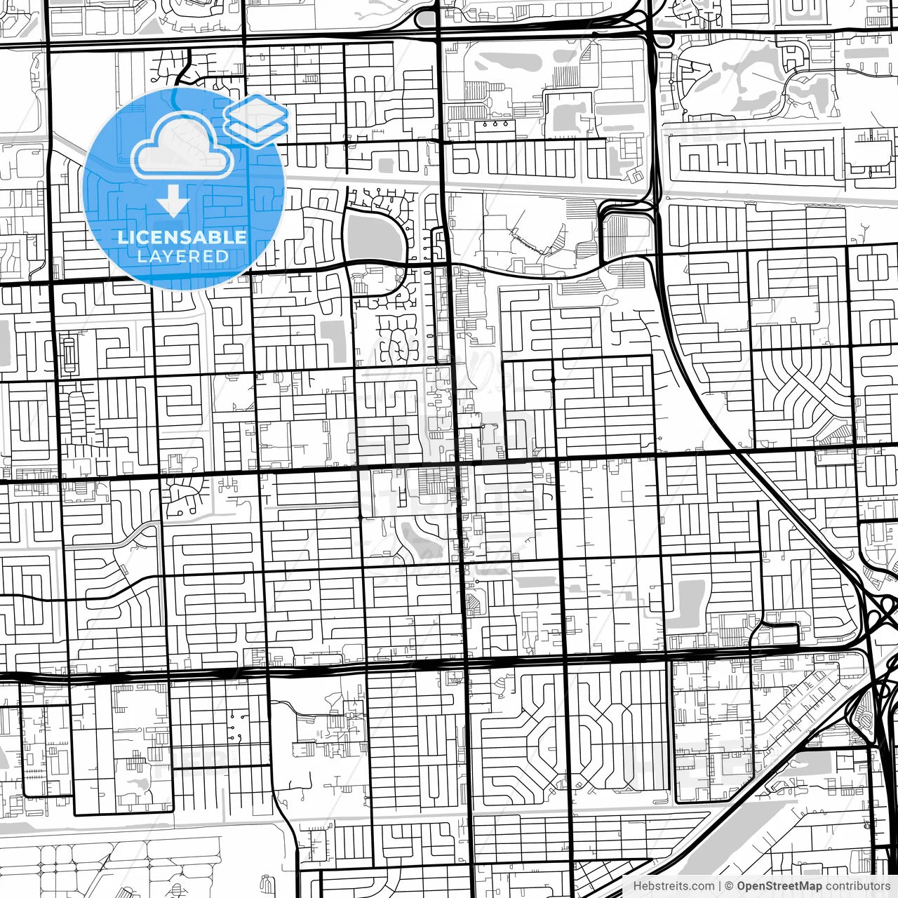 Layered PDF map of Miami Gardens, Florida, United States