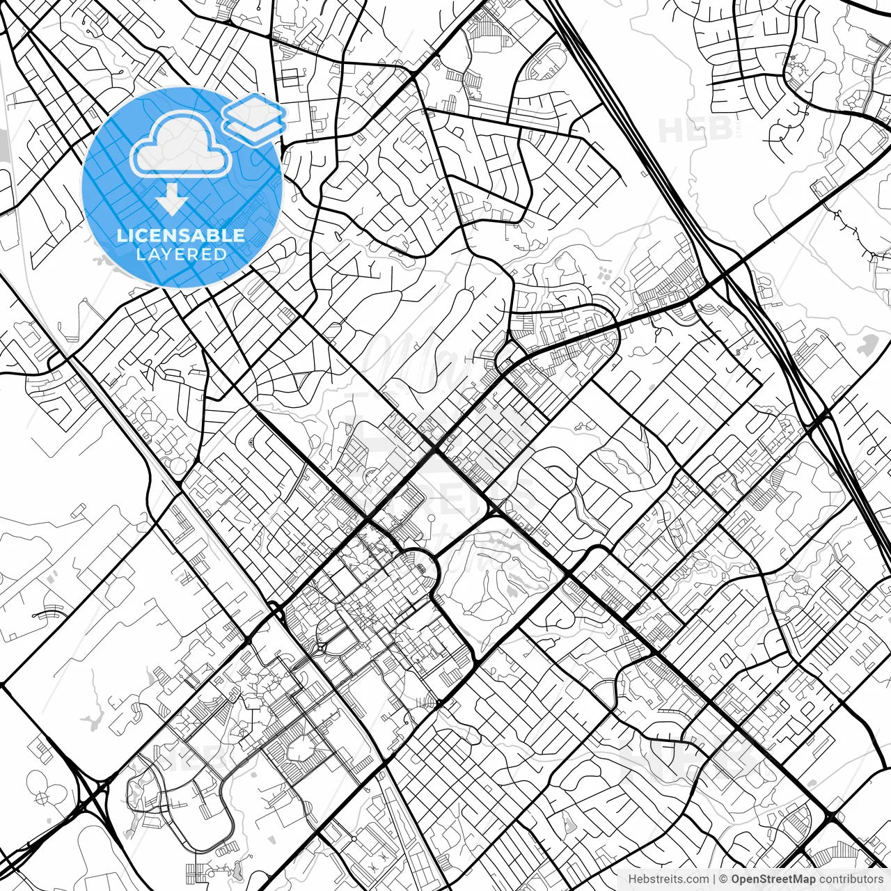Layered PDF map of College Station, Texas, United States