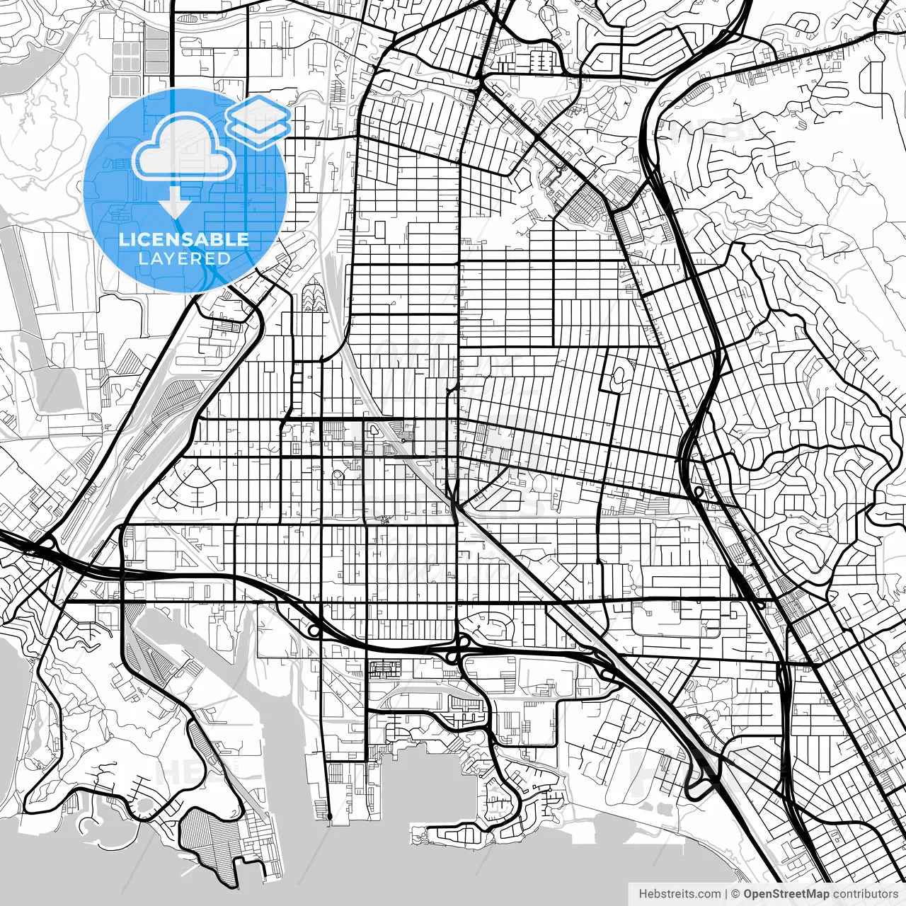 Layered PDF map of Richmond, California, United States