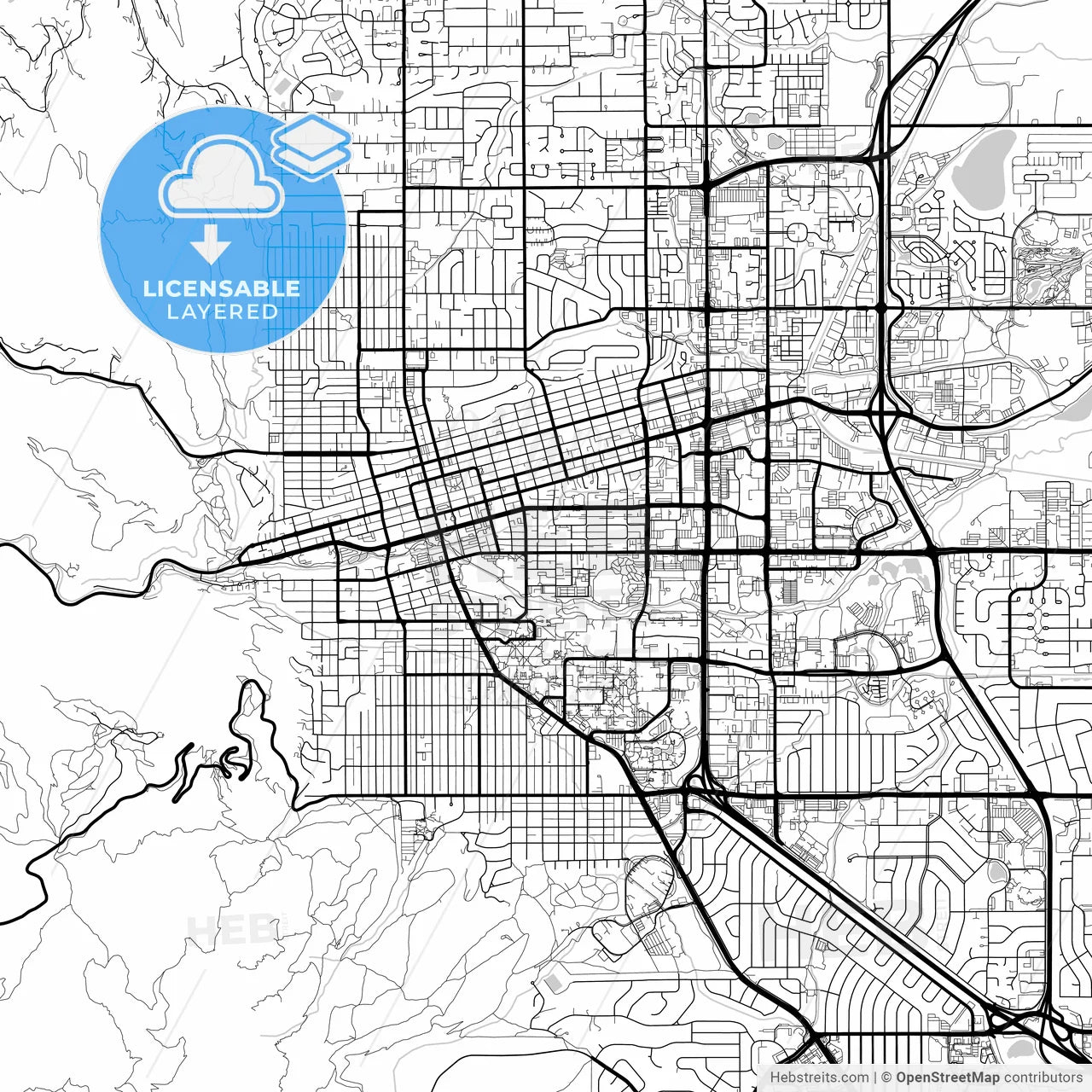 Layered PDF map of Boulder, Colorado, United States
