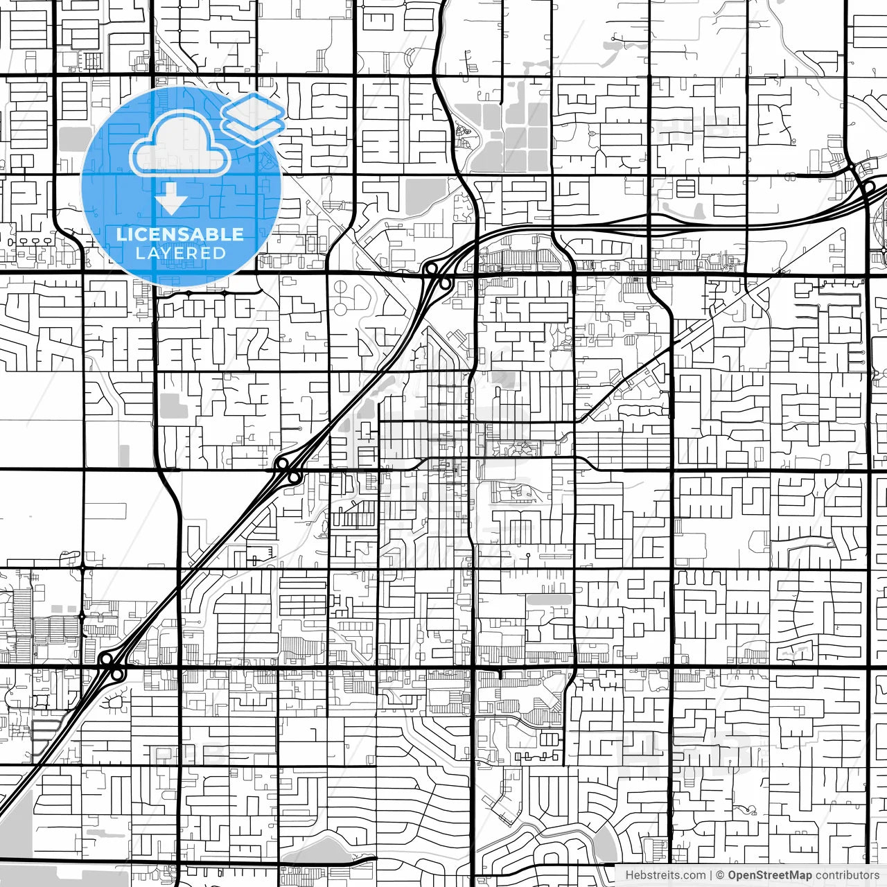 Layered PDF map of Clovis, California, United States